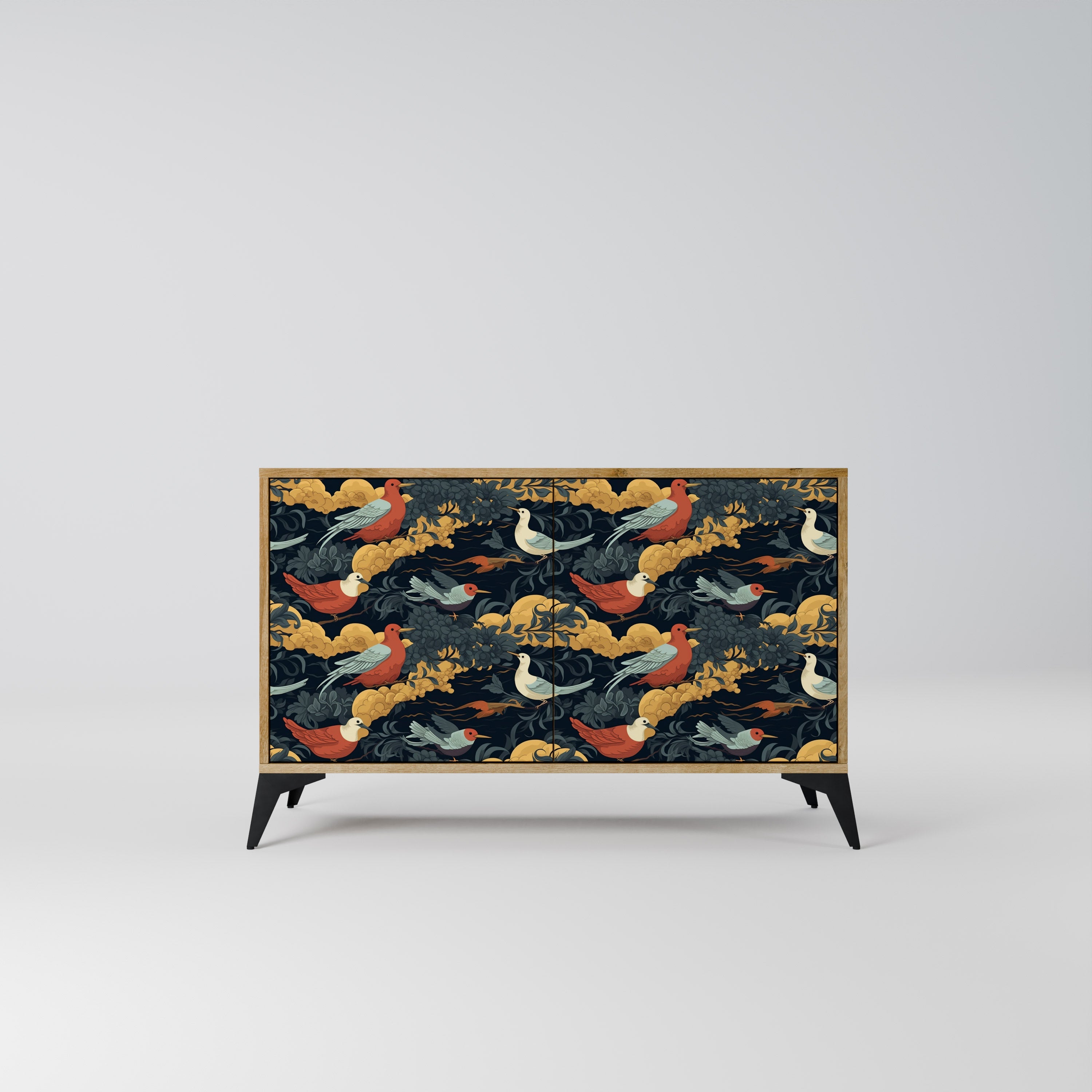 FOWLY DAZE Aparador de 2 Portas em Efeito Carvalho