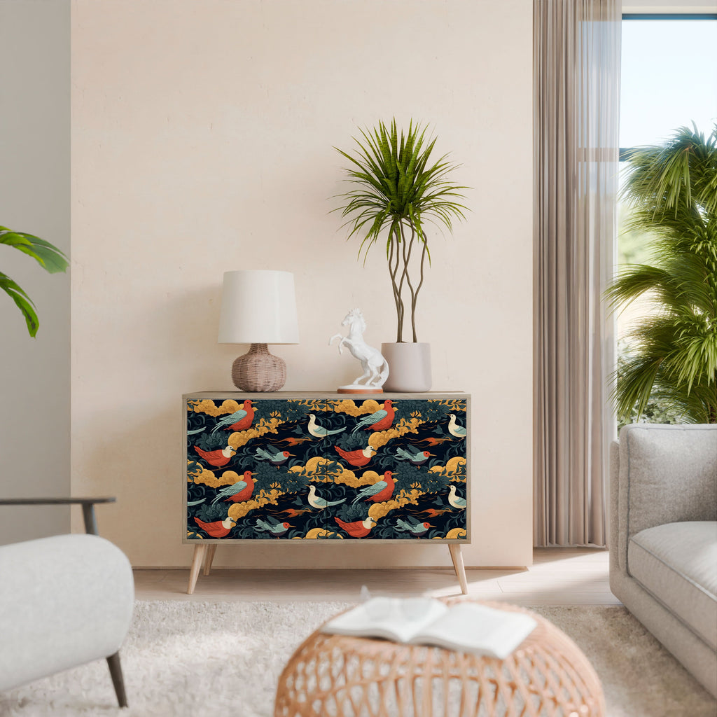 FOWLY DAZE Aparador de 2 Portas em Efeito Carvalho