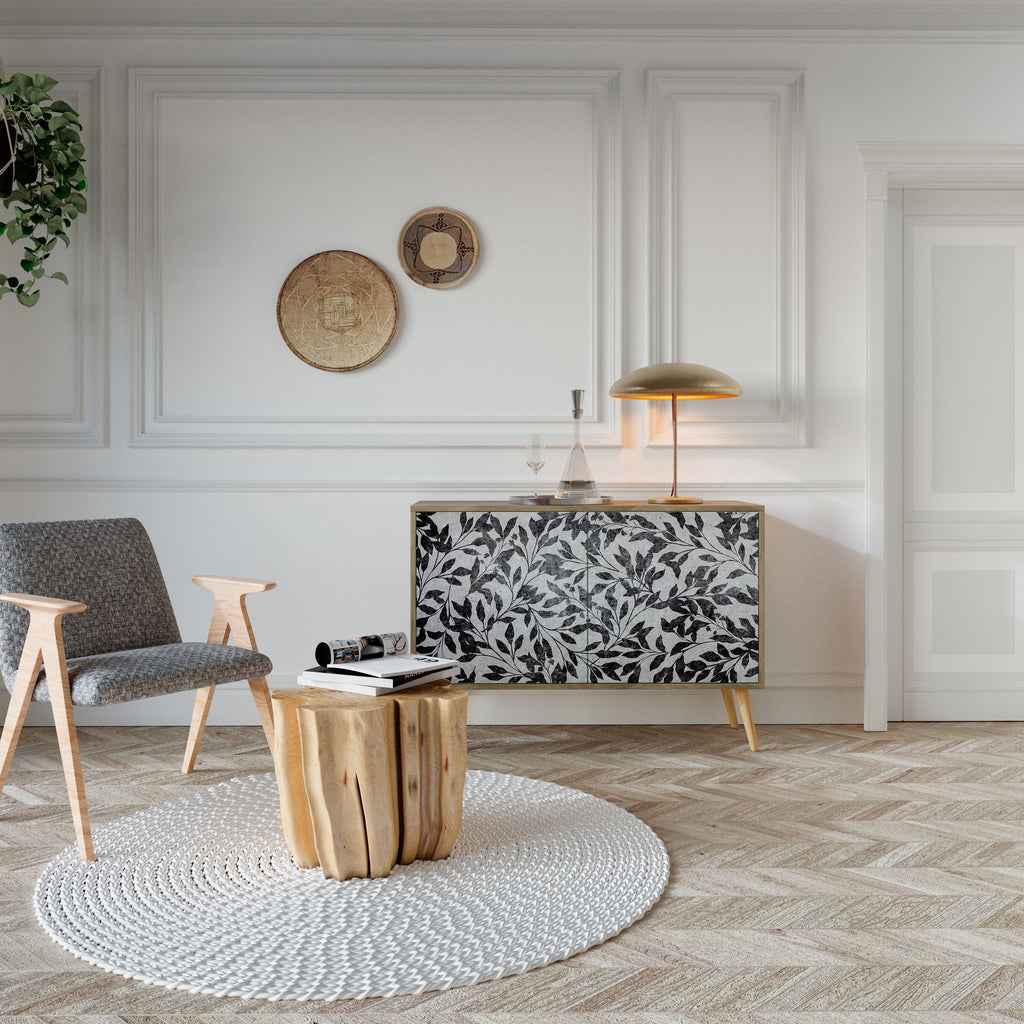 CHARCOAL SPROUT Aparador de 2 Portas em Efeito Carvalho