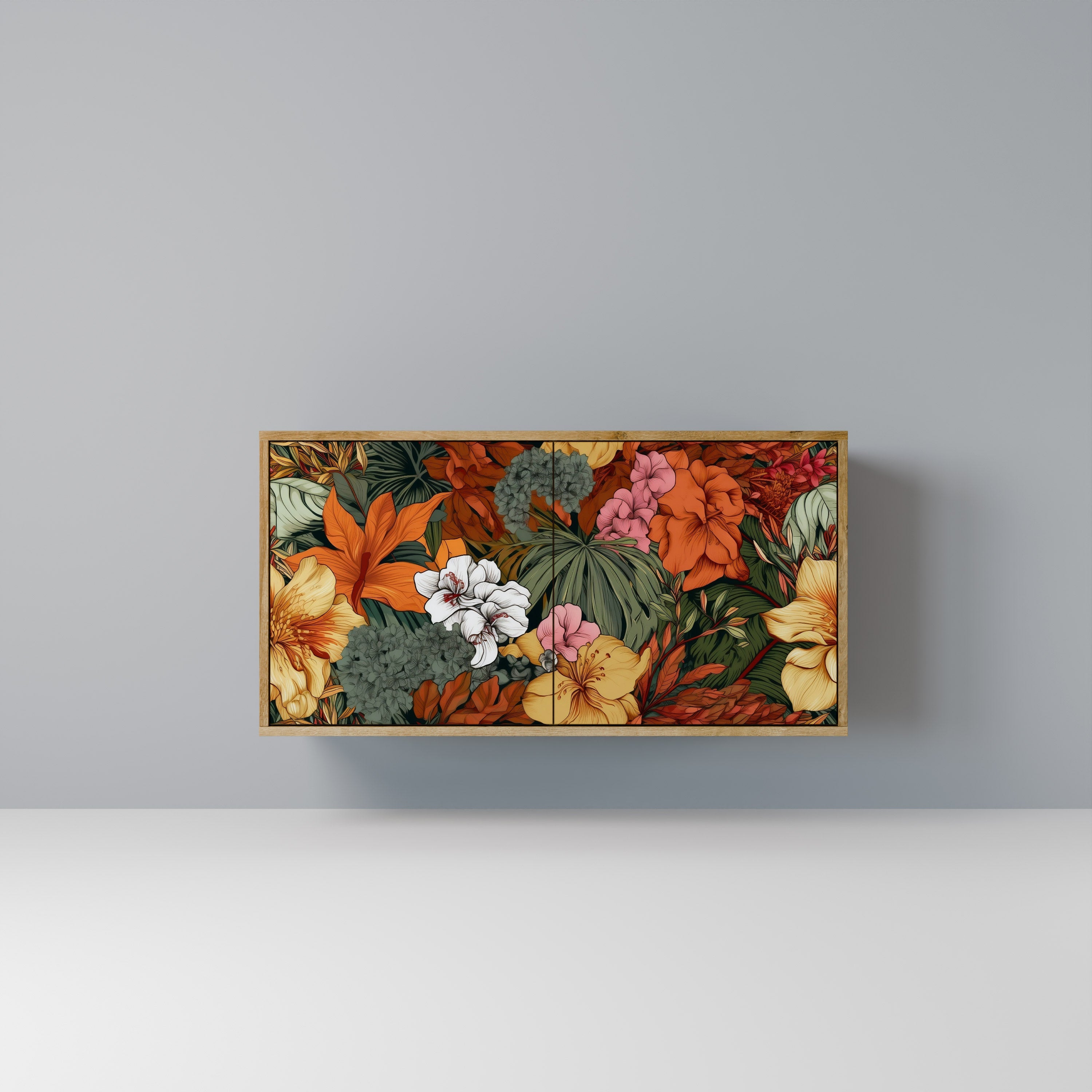 RADIANT FLORA Aparador de 2 Portas em Efeito Carvalho