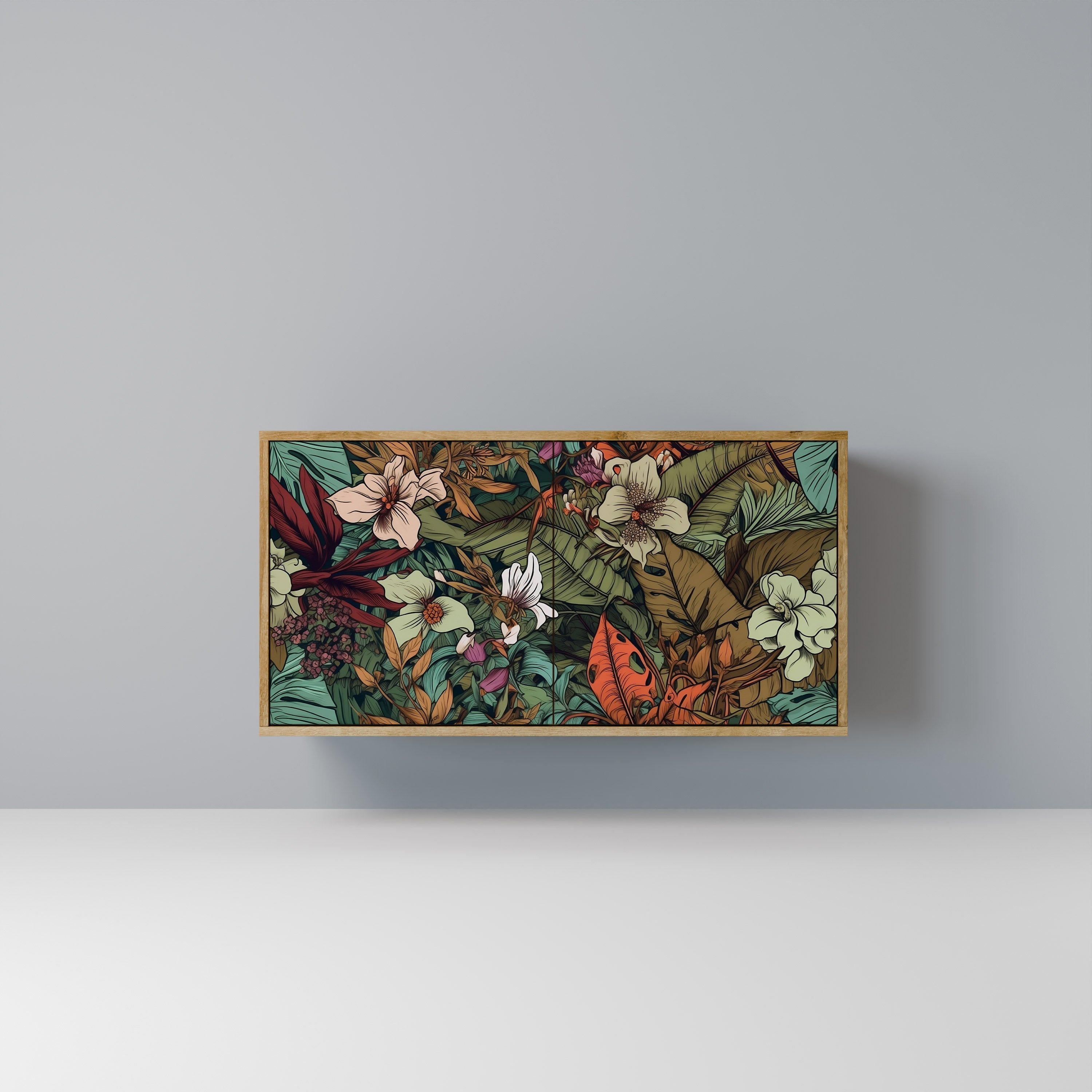 BOTANICAL EMERGENCE Aparador de 2 Portas em Efeito Carvalho