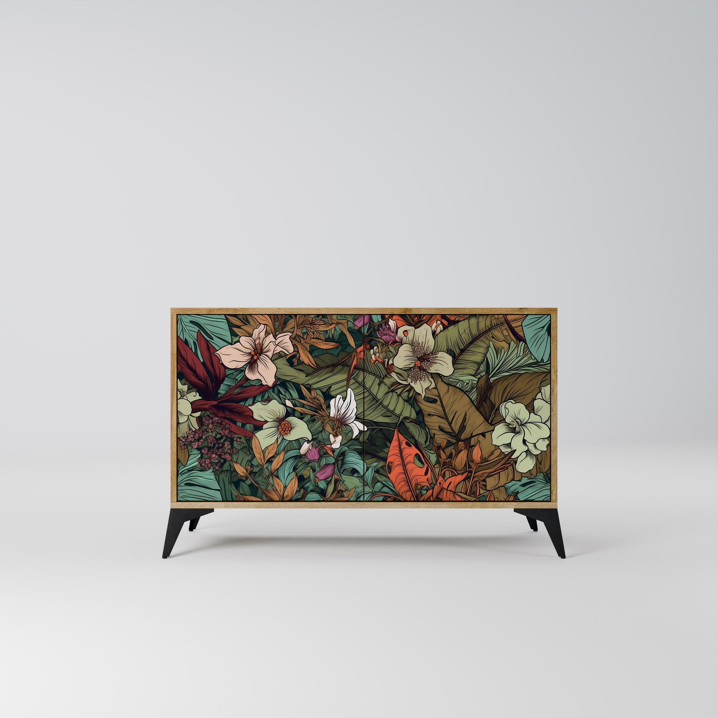 BOTANICAL EMERGENCE Aparador de 2 Portas em Efeito Carvalho