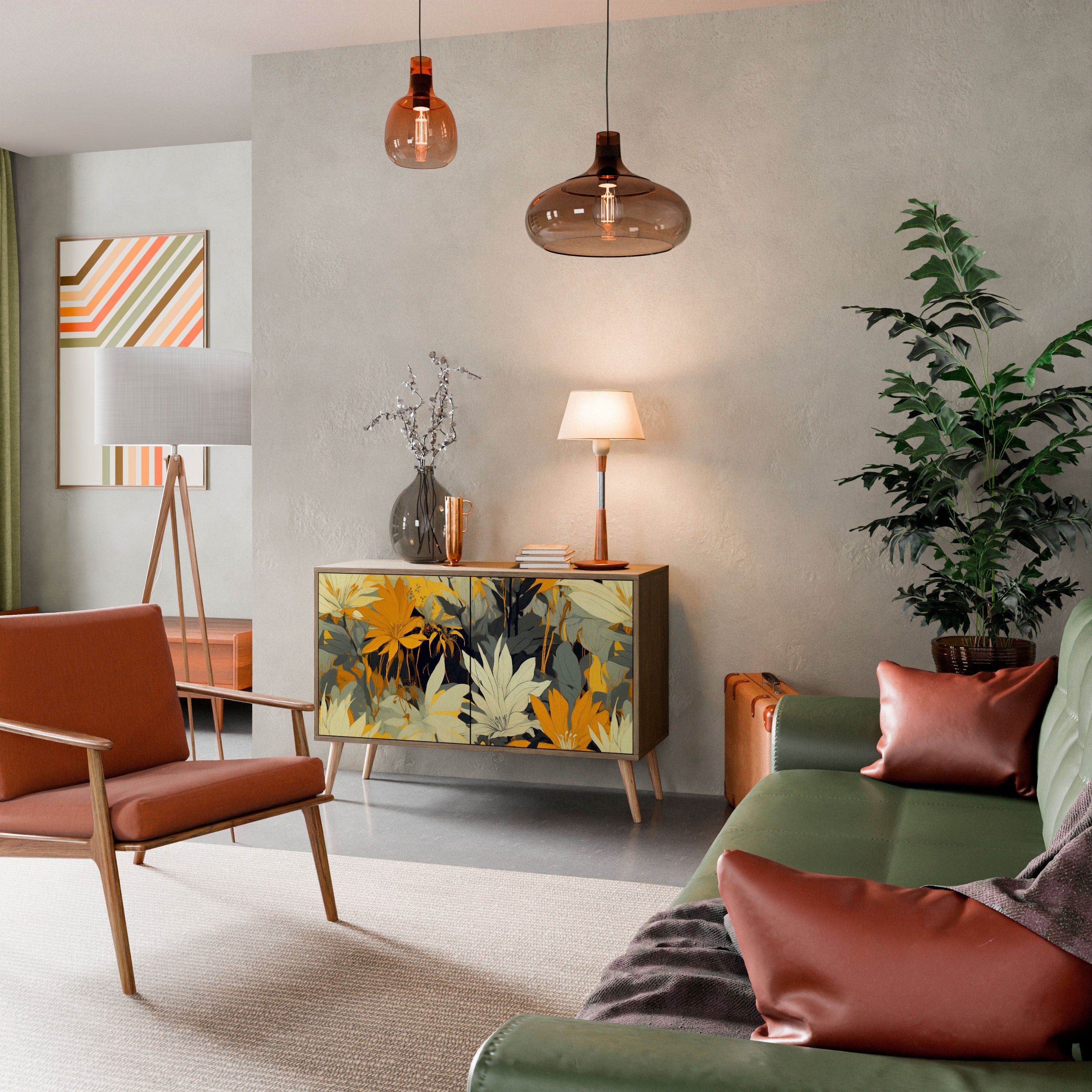 SUNKISSED LILY Aparador de 2 Portas em Efeito Carvalho