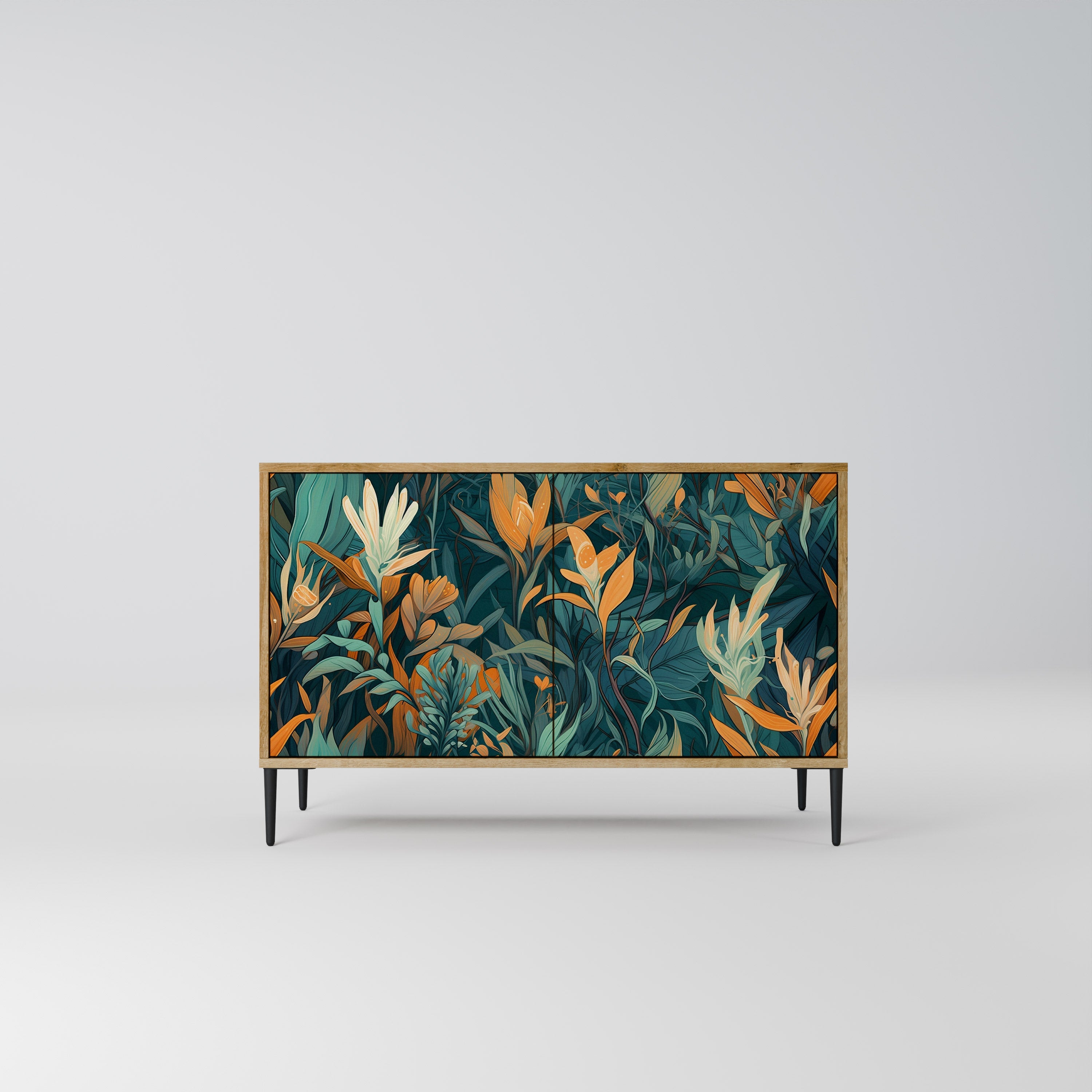 FLORAL SERENITY Aparador de 2 Portas em Efeito Carvalho