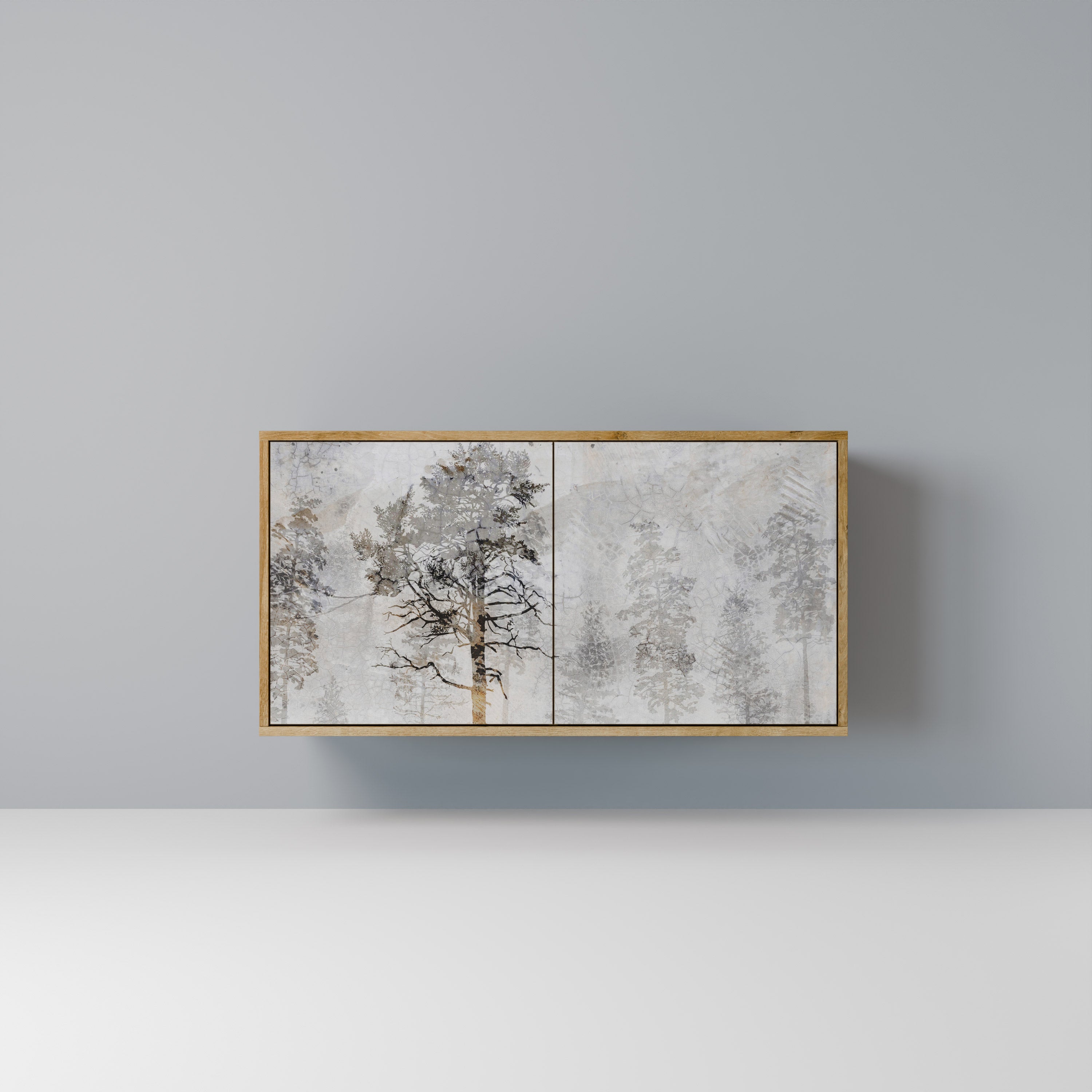 FADE IN THE TREES Aparador de 2 Portas em Efeito Carvalho