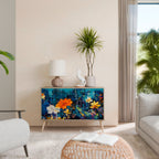 MIDNIGHT BLOSSOM Aparador de 2 Portas em Efeito Carvalho