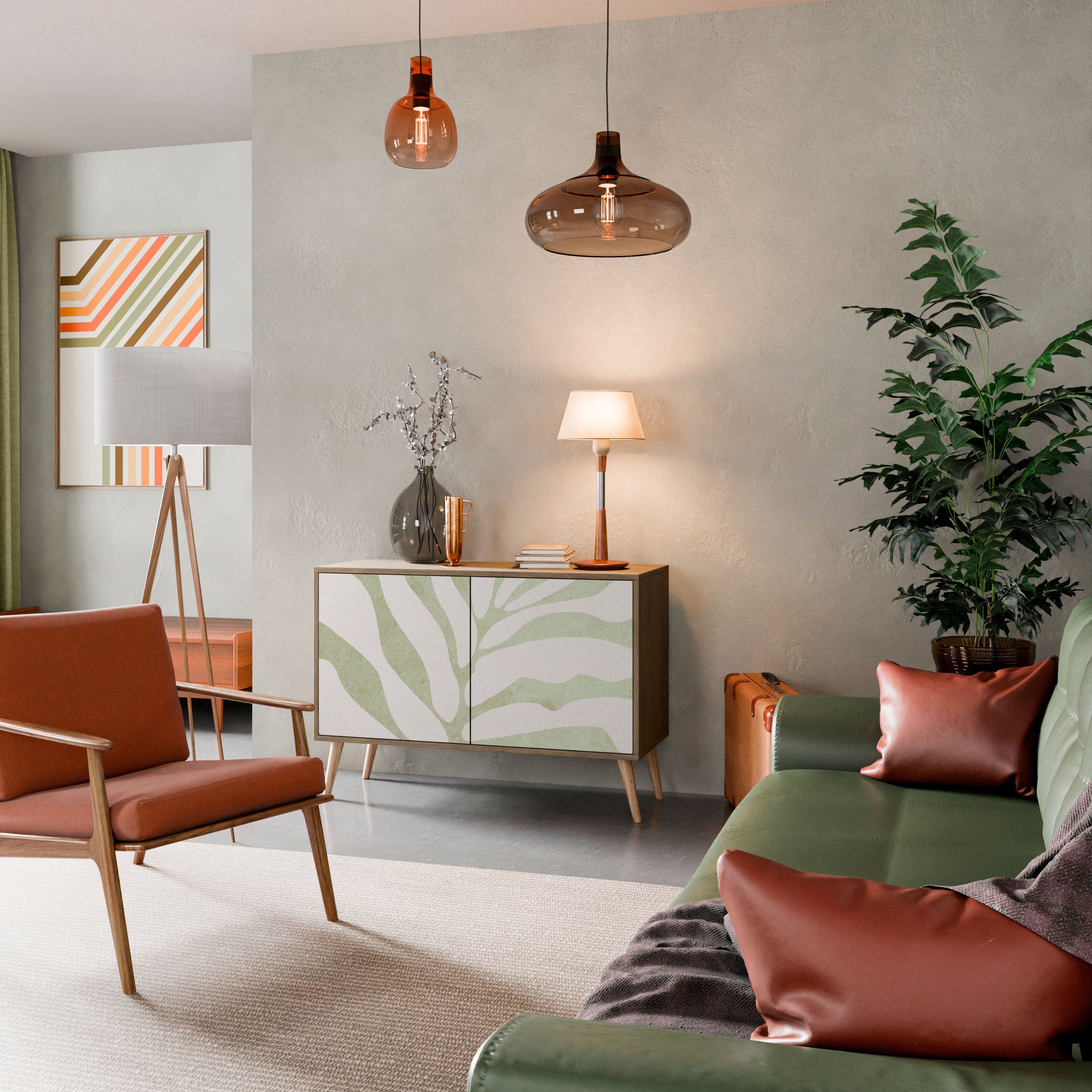 BOTANICAL SPARK Aparador de 2 Portas em Efeito Carvalho