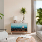 LUNAR SECRETS Aparador de 2 Portas em Efeito Carvalho