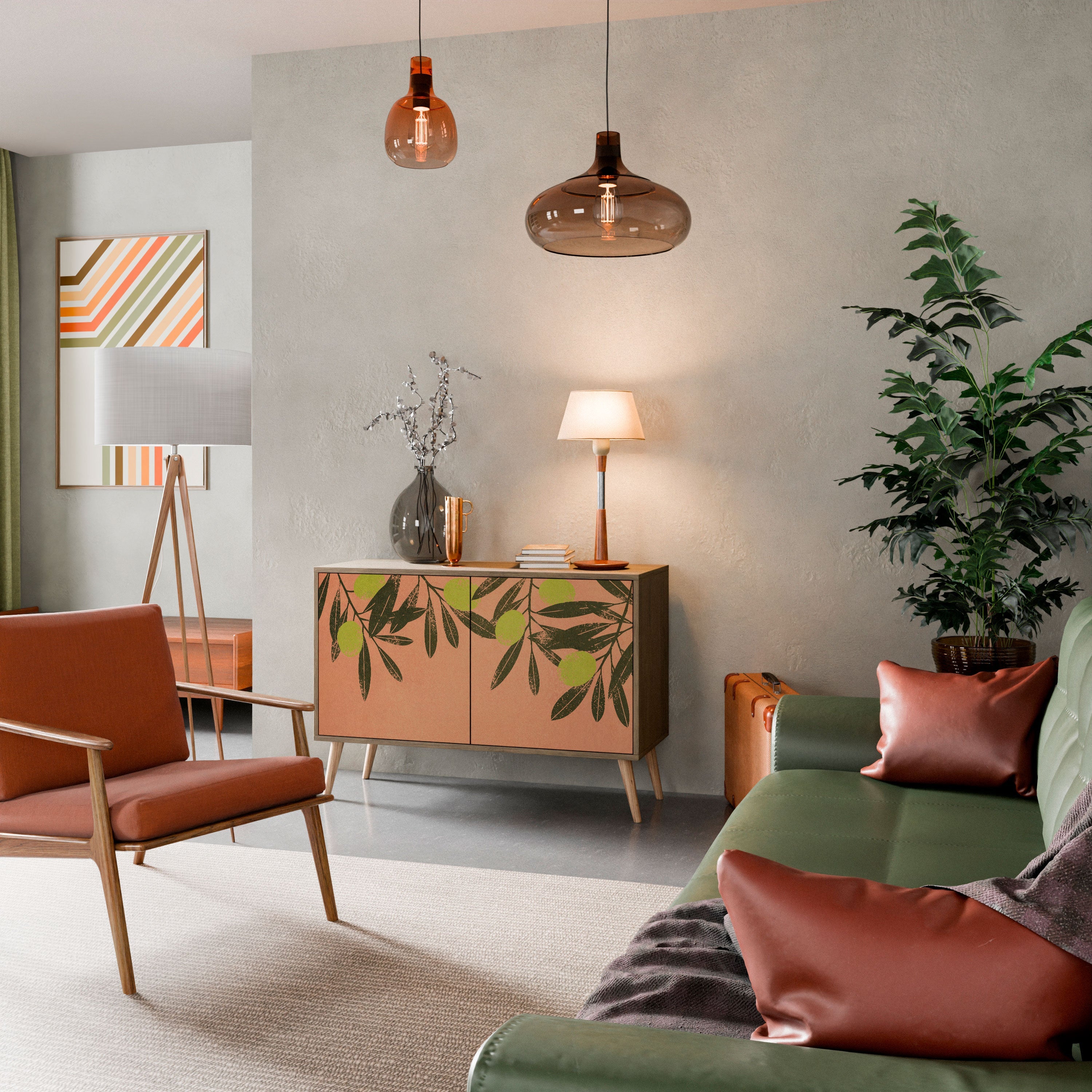 JUICY OLIVES Aparador de 2 Portas em Efeito Carvalho