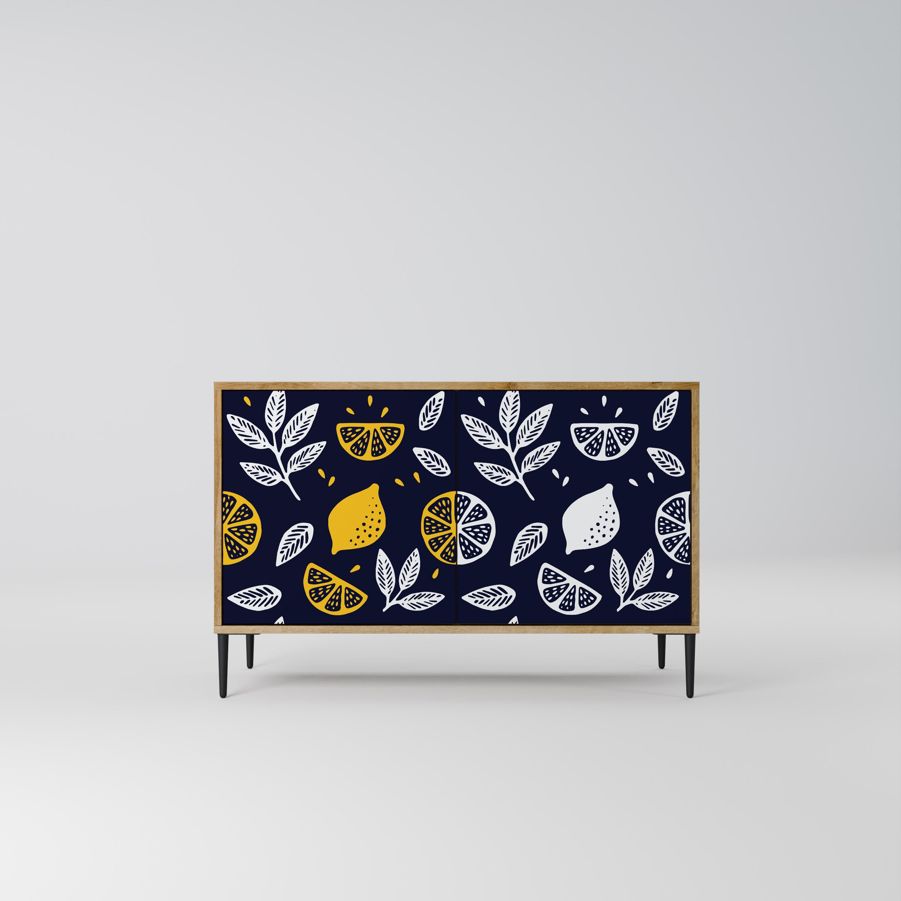 CITRUS BLACK AND WHITE Aparador de 2 Portas em Efeito Carvalho