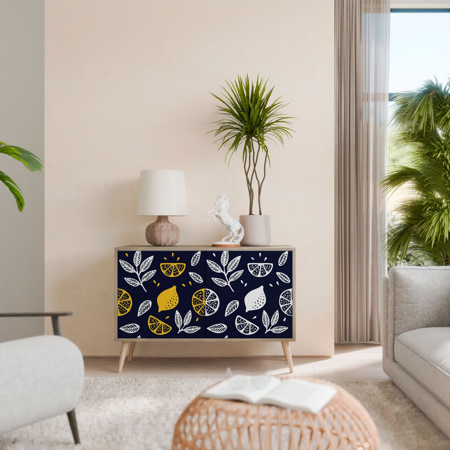 CITRUS BLACK AND WHITE Aparador de 2 Portas