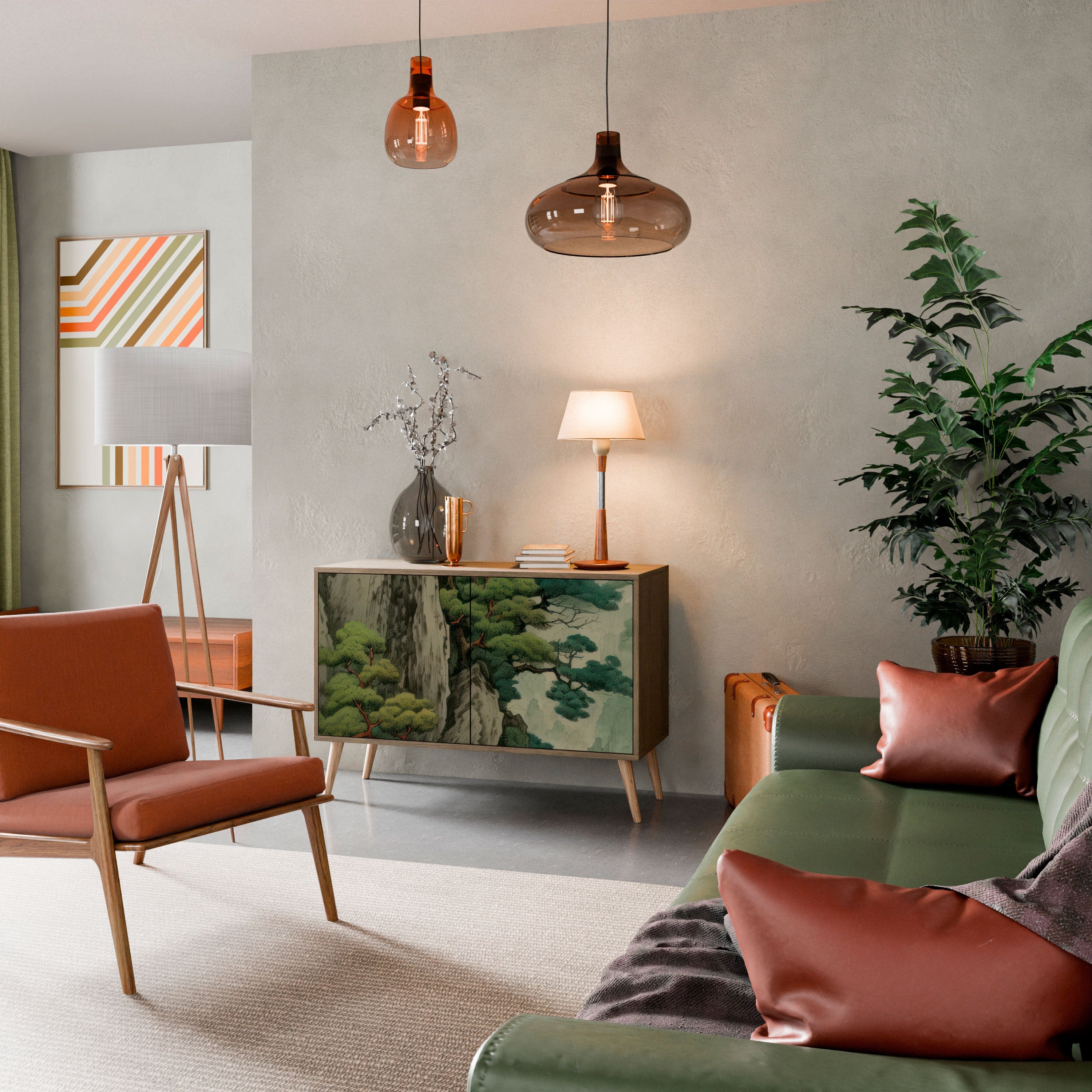 VERDURE ABYSS Aparador de 2 Portas em Efeito Carvalho