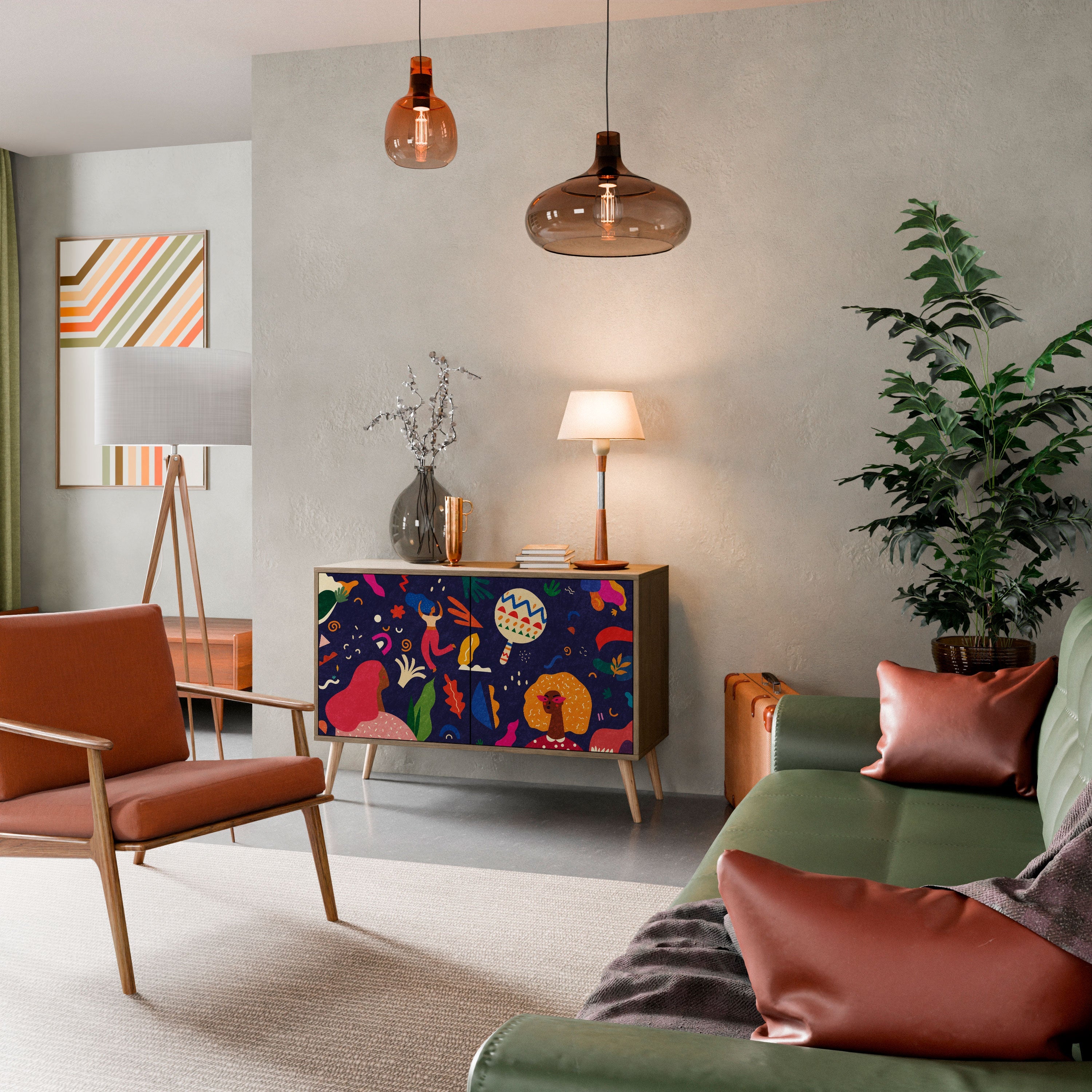 FESTIVE PLEASURES Aparador de 2 Portas em Efeito Carvalho