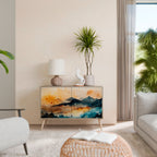 OMINOUS MOUNTAINS Aparador de 2 Portas em Efeito Carvalho