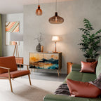 OMINOUS MOUNTAINS Aparador de 2 Portas em Efeito Carvalho