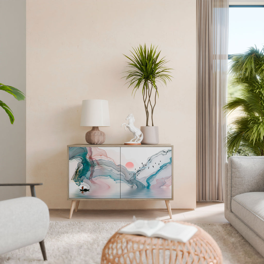 VELVET CROSSING Aparador de 2 Portas em Efeito Carvalho