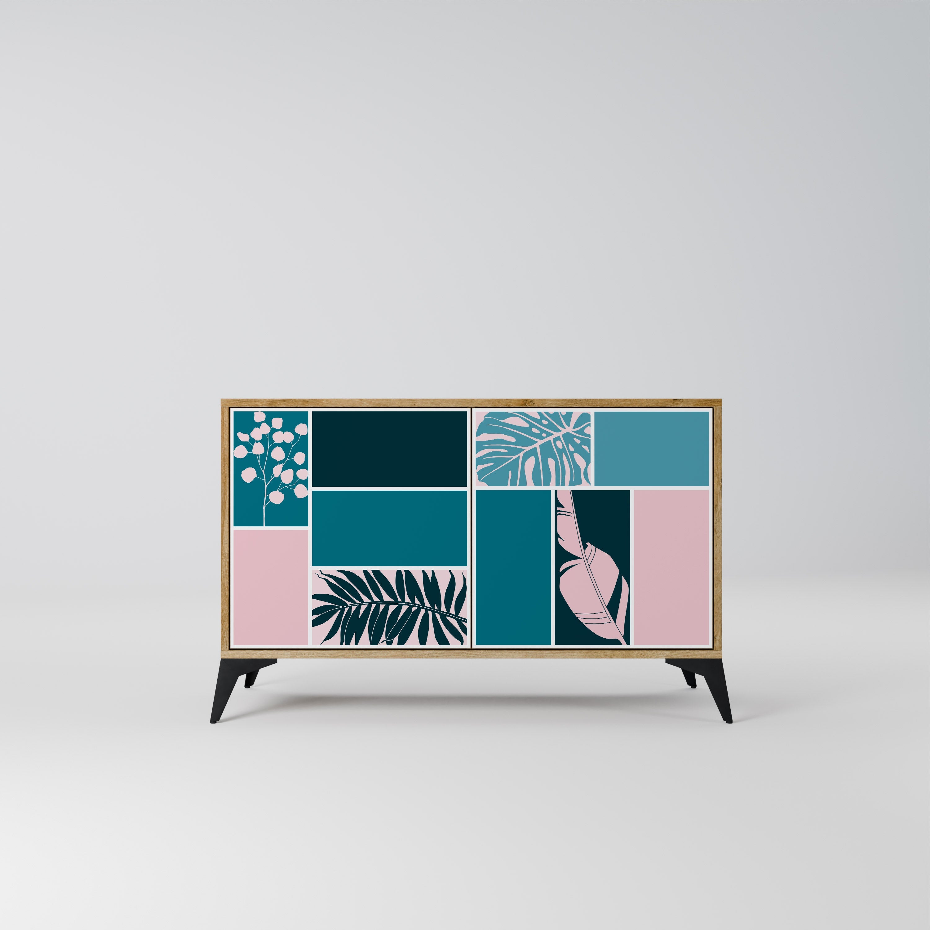 COMBINATION OF SHAPES Aparador de 2 Portas em Efeito Carvalho