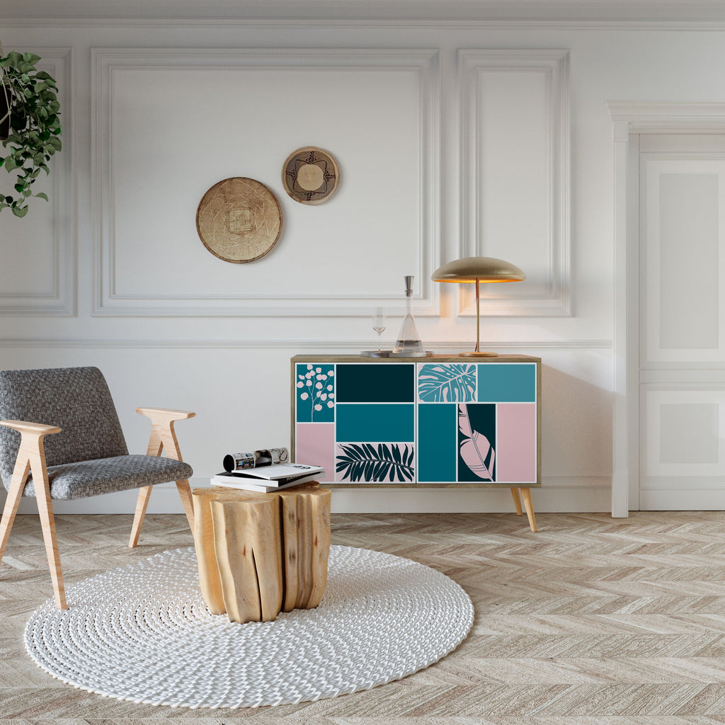 COMBINATION OF SHAPES Aparador de 2 Portas em Efeito Carvalho