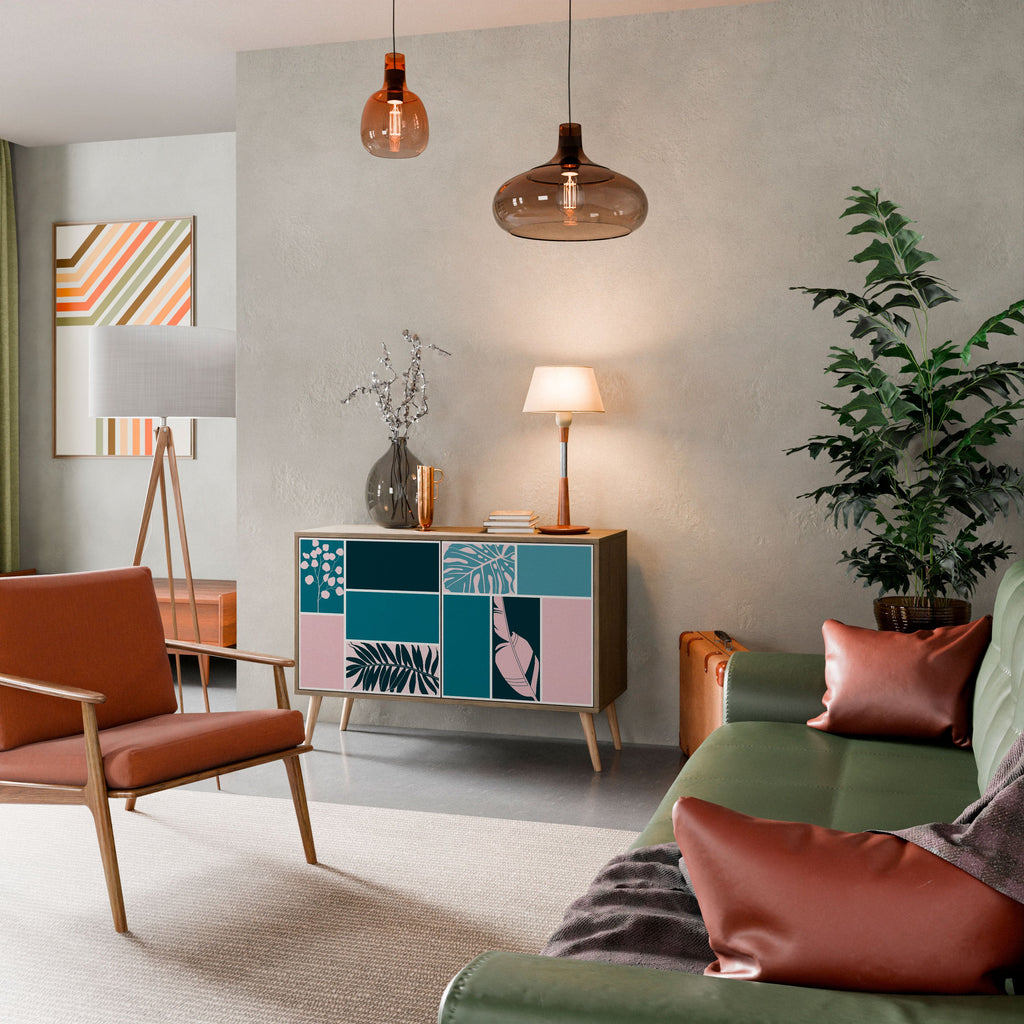 COMBINATION OF SHAPES Aparador de 2 Portas em Efeito Carvalho