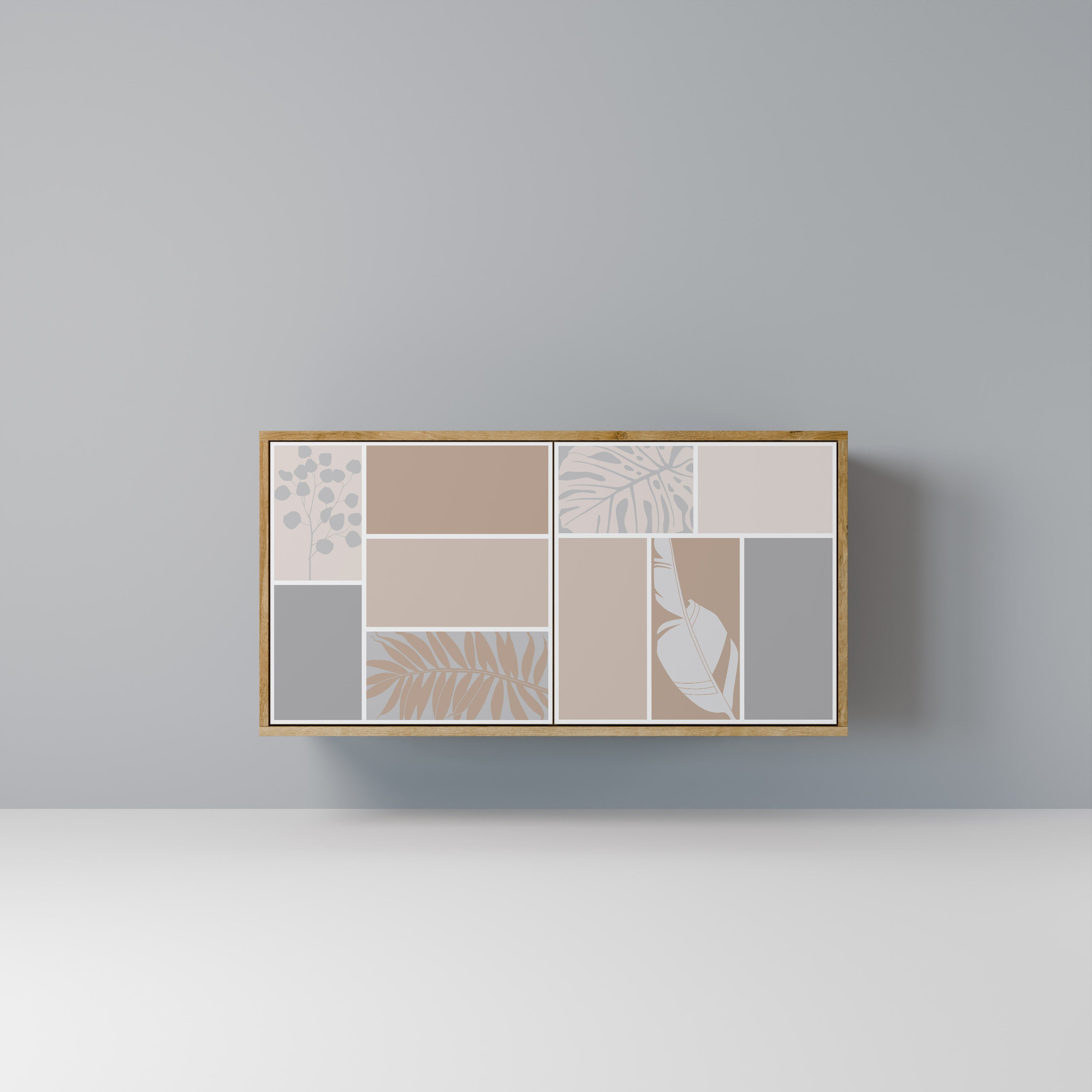 TROPICAL SHAPES Aparador de 2 Portas em Efeito Carvalho