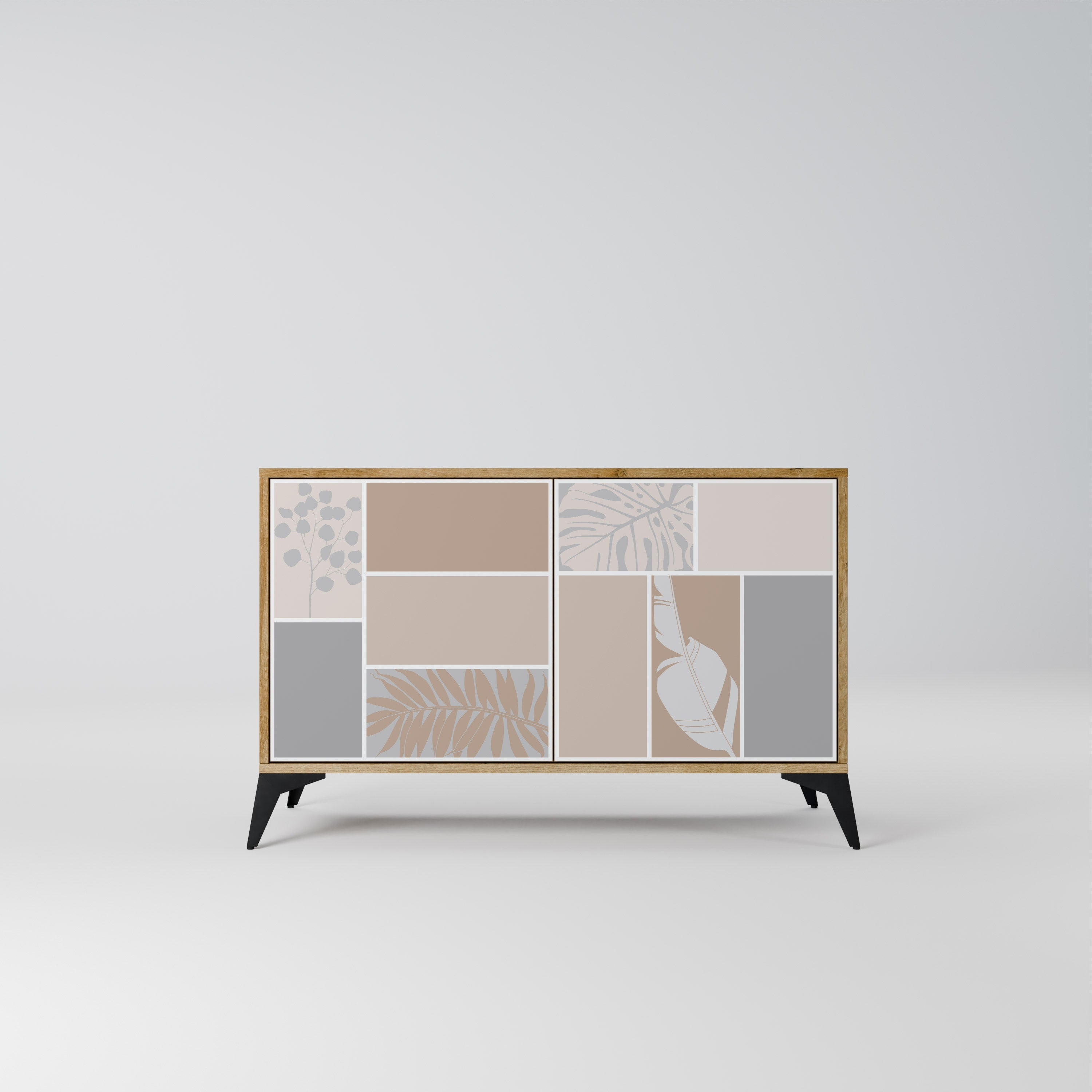 TROPICAL SHAPES Aparador de 2 Portas em Efeito Carvalho
