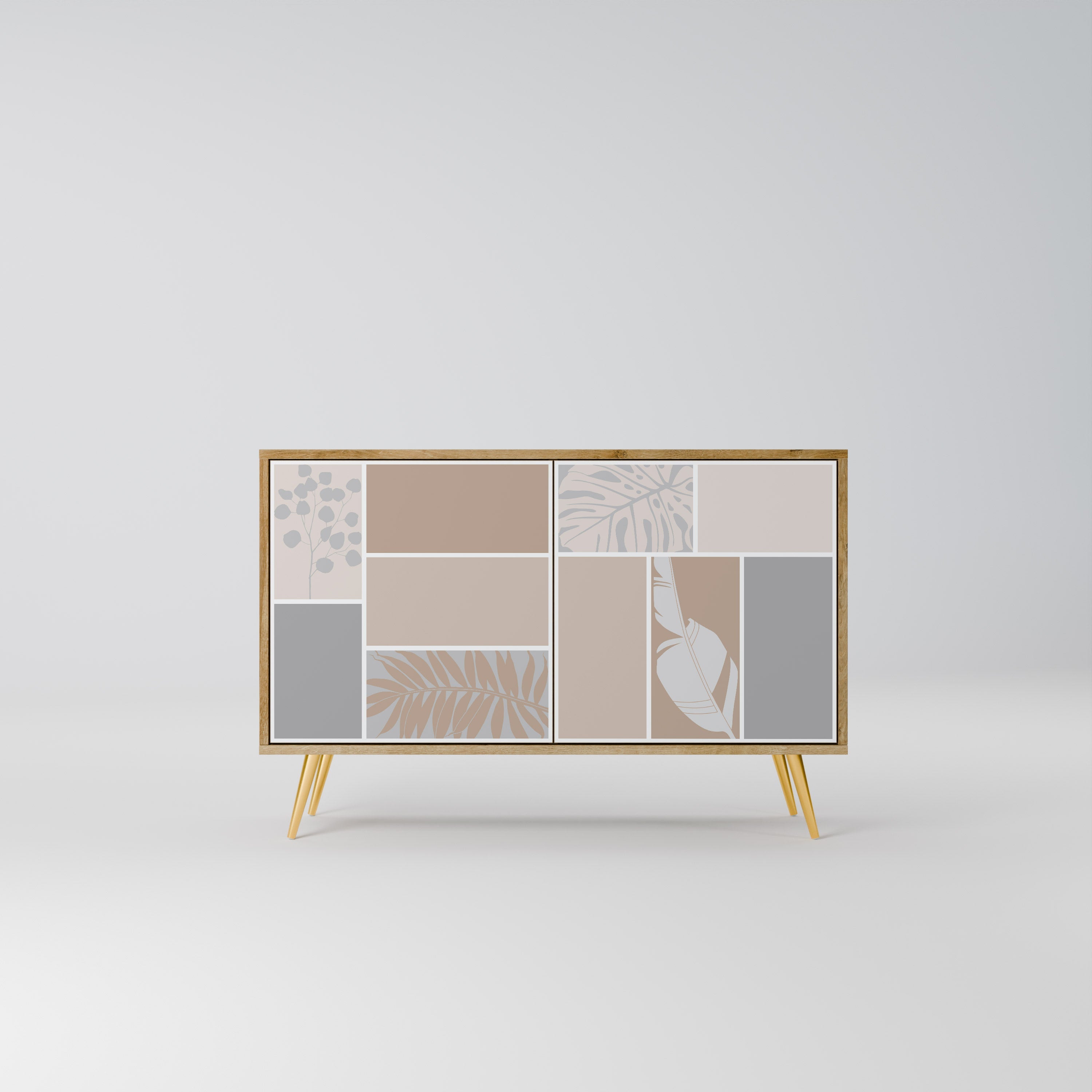 TROPICAL SHAPES Aparador de 2 Portas em Efeito Carvalho