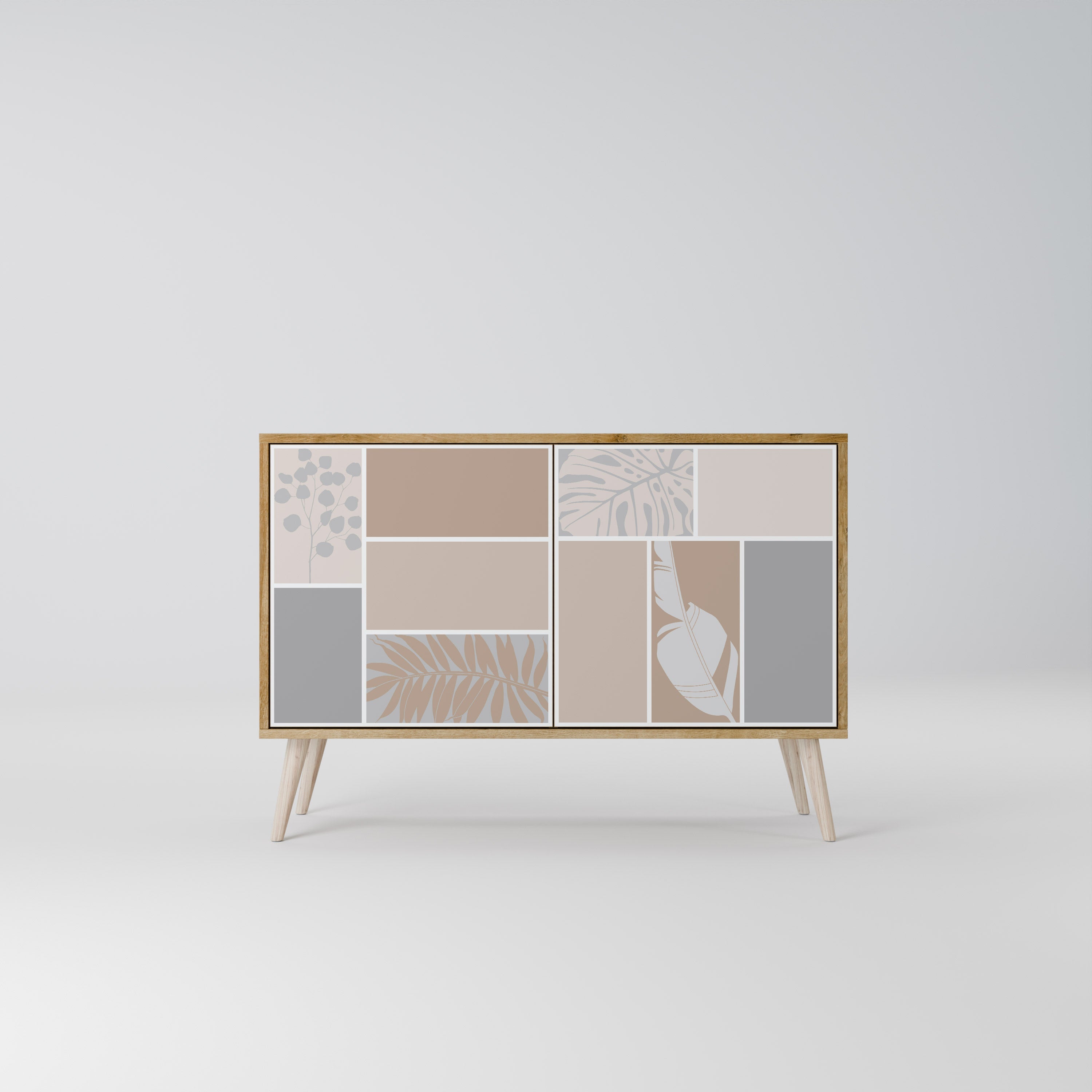 TROPICAL SHAPES Aparador de 2 Portas em Efeito Carvalho