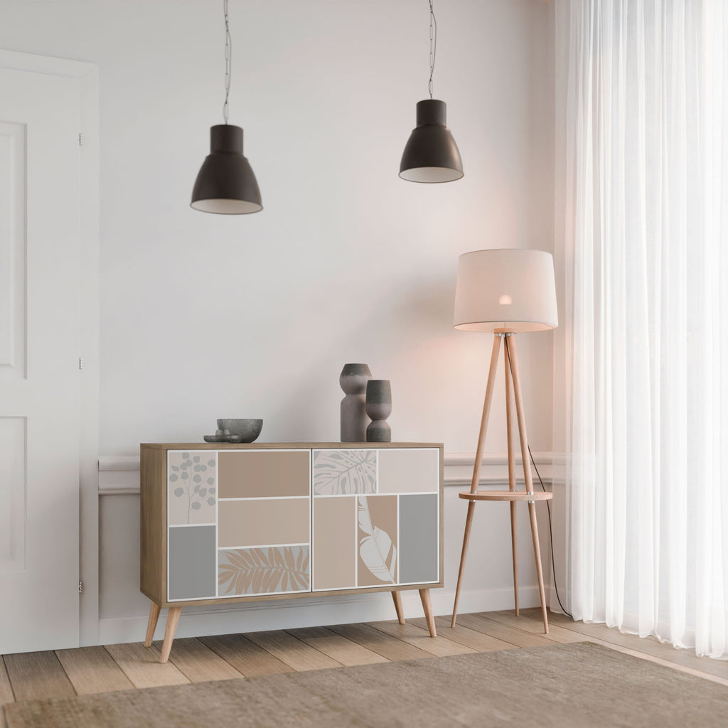 TROPICAL SHAPES Aparador de 2 Portas em Efeito Carvalho