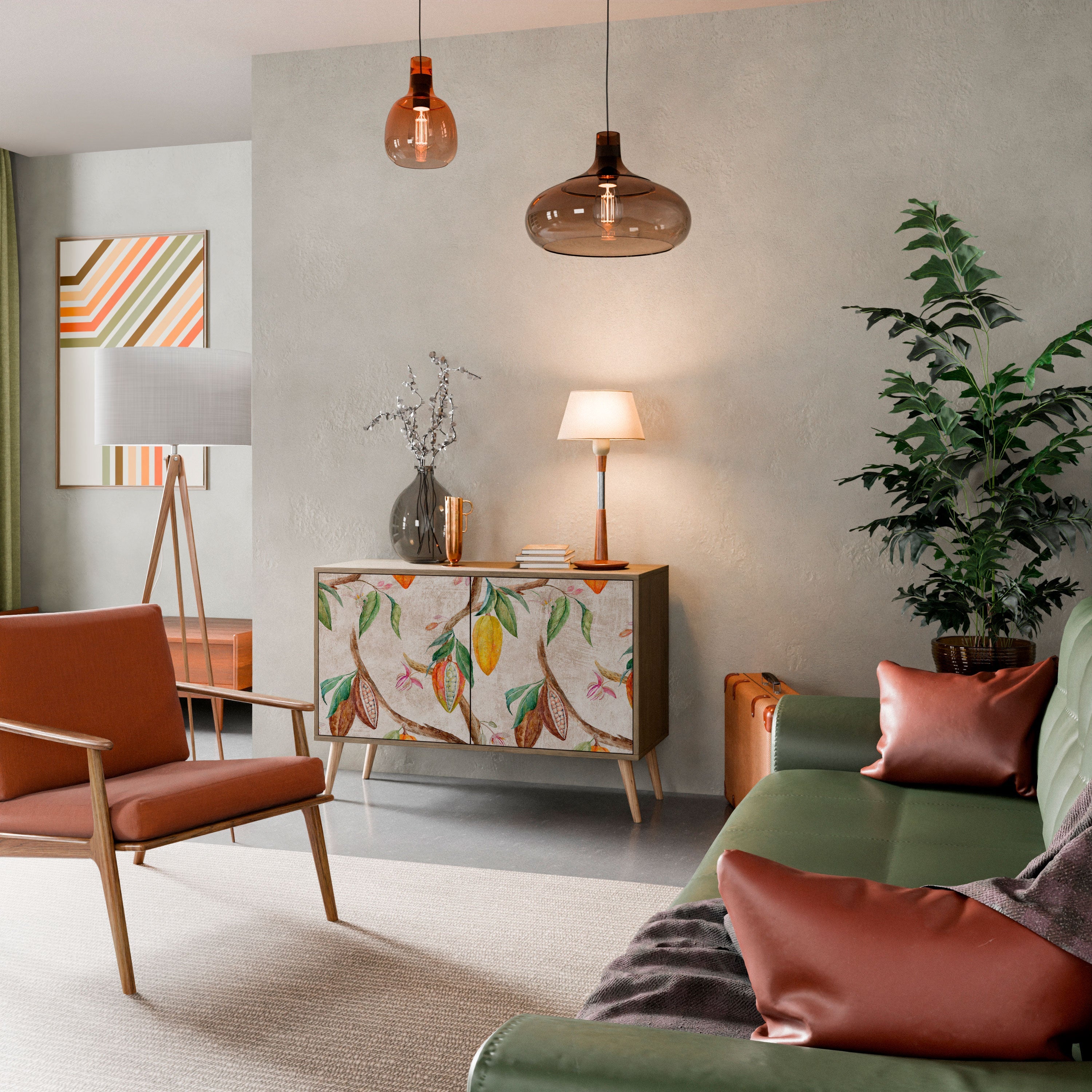 COCOA FRUITS Aparador de 2 Portas em Efeito Carvalho