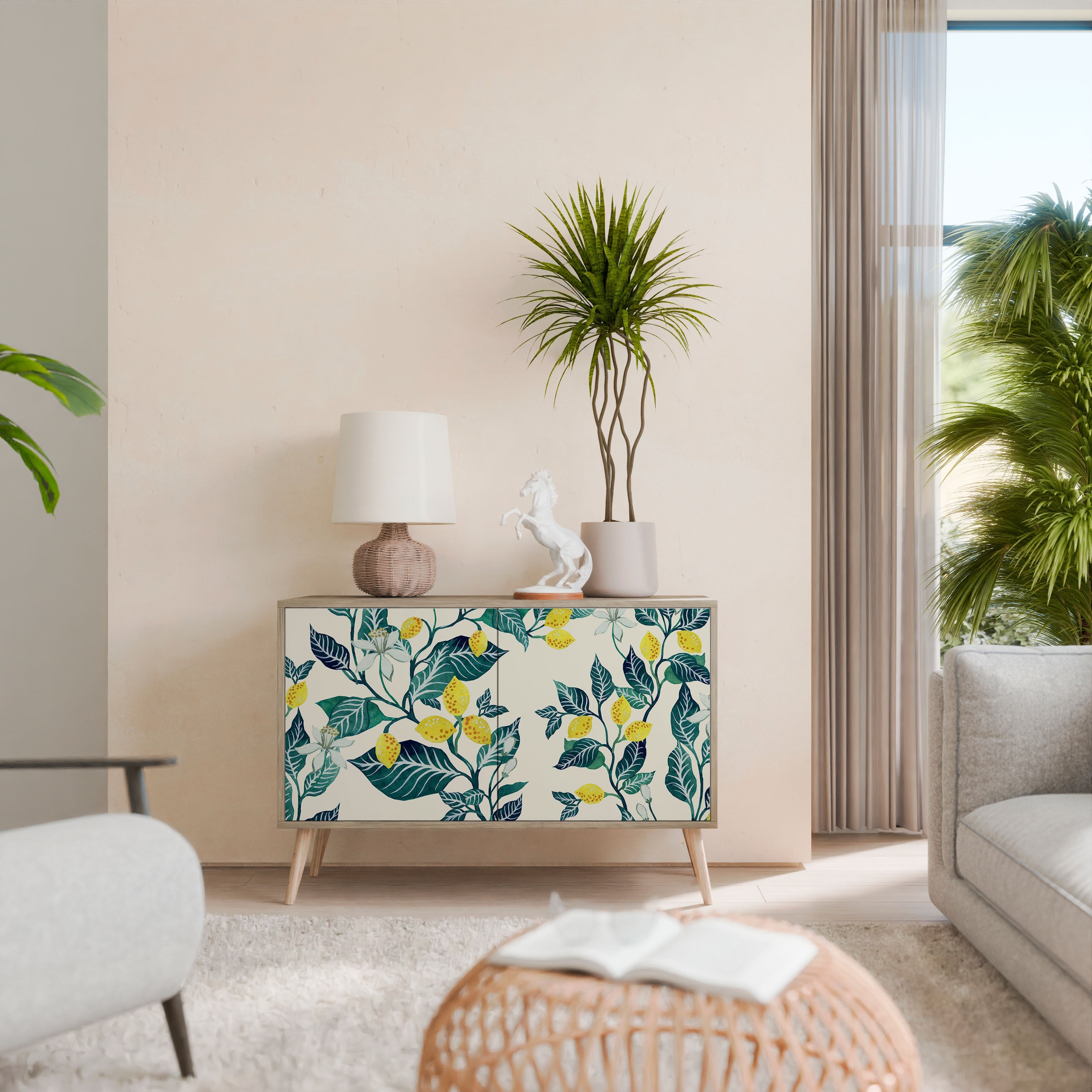 LEMON TREE Aparador de 2 Portas em Efeito Carvalho