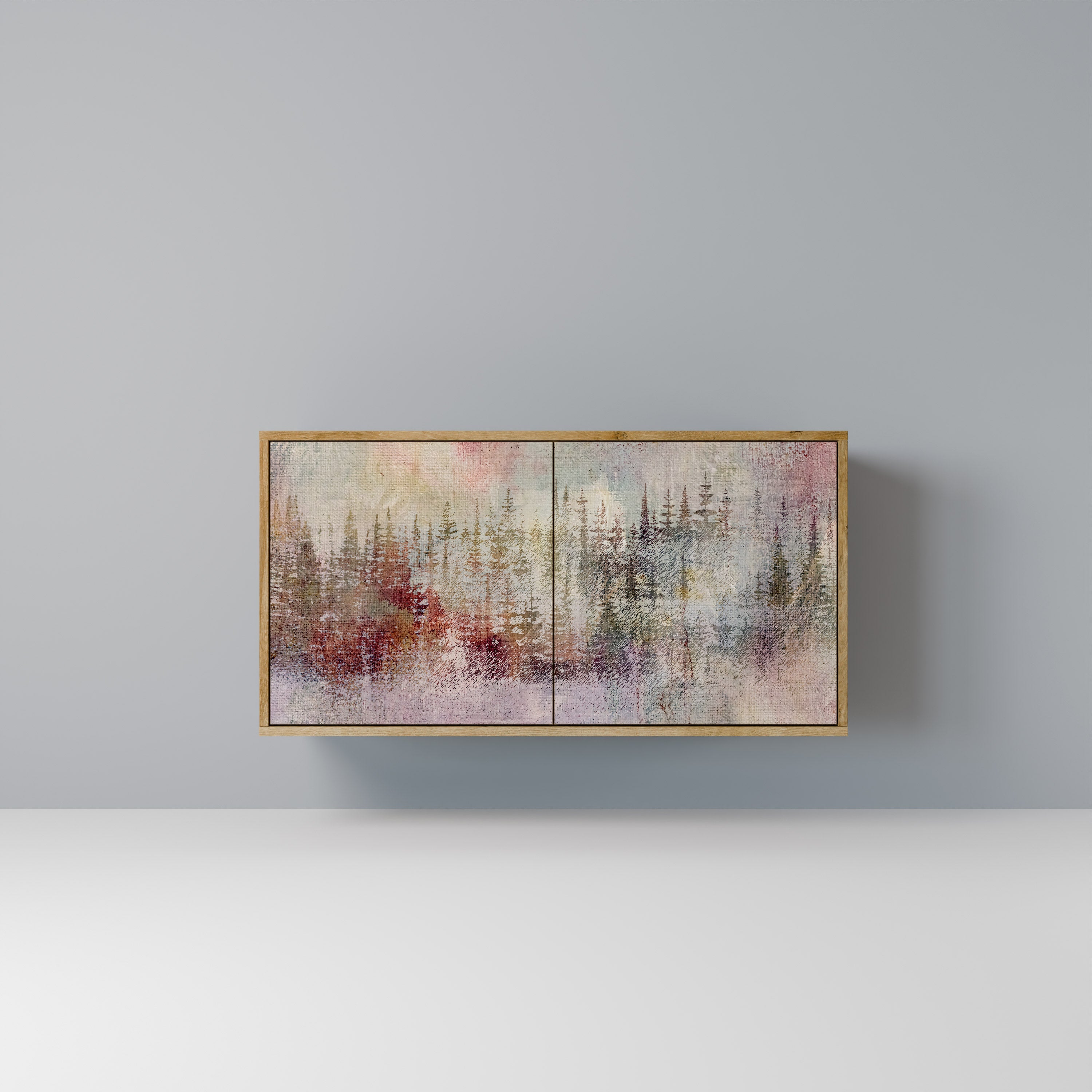 VEILED SUMMIT Aparador de 2 Portas em Efeito Carvalho