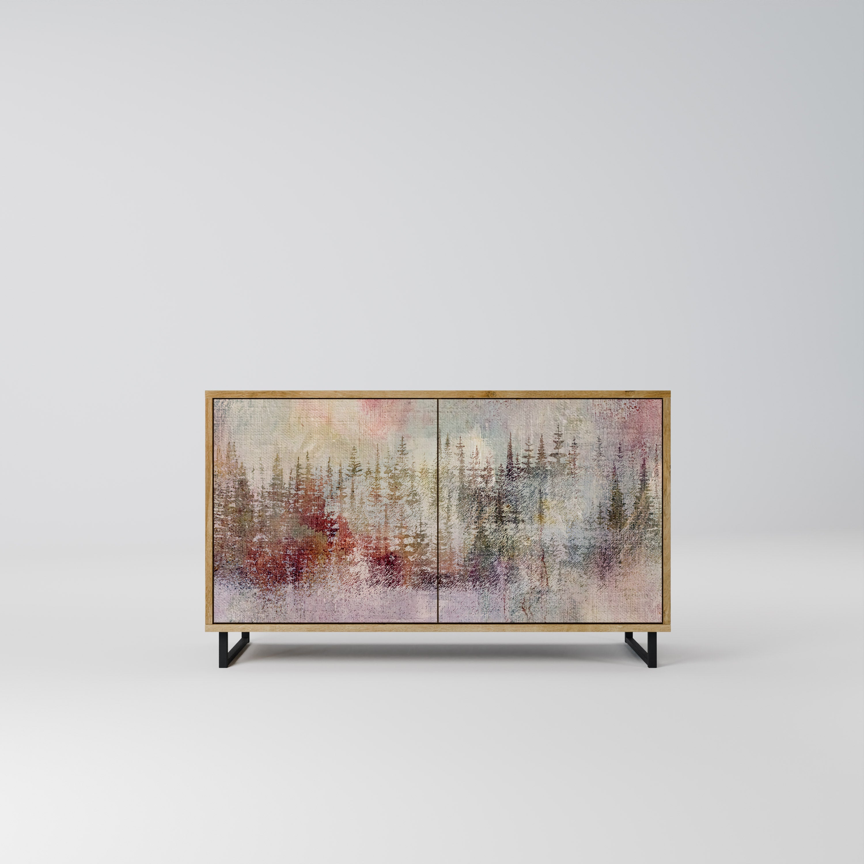 VEILED SUMMIT Aparador de 2 Portas em Efeito Carvalho