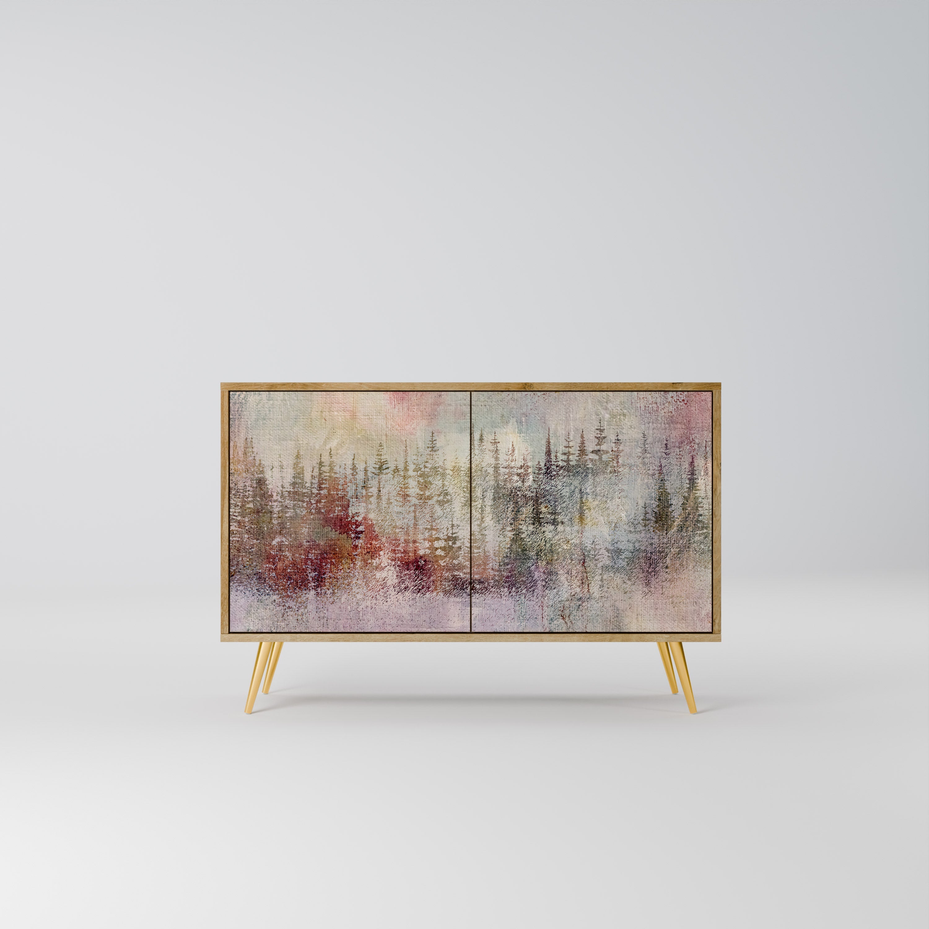 VEILED SUMMIT Aparador de 2 Portas em Efeito Carvalho