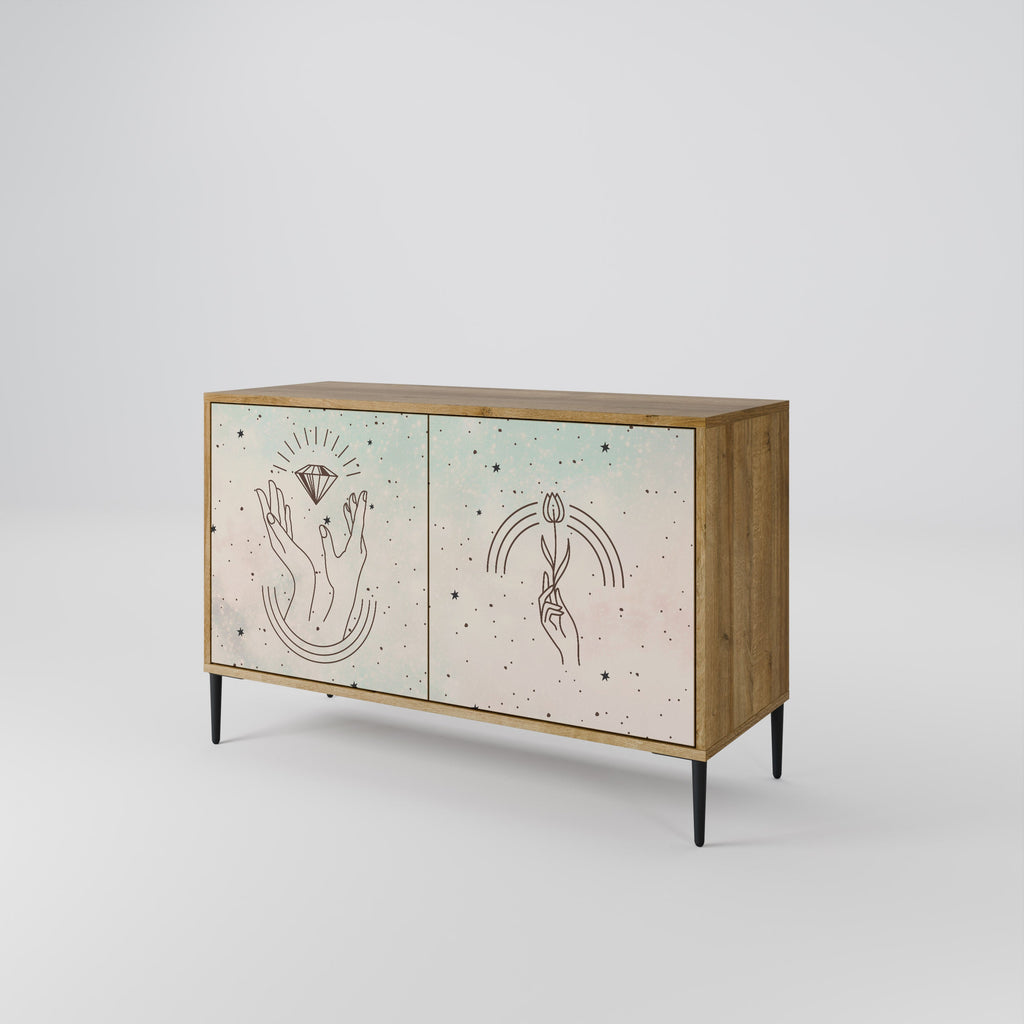 DELICATE BEAUTY 2-Door Sideboard in Oak Effect