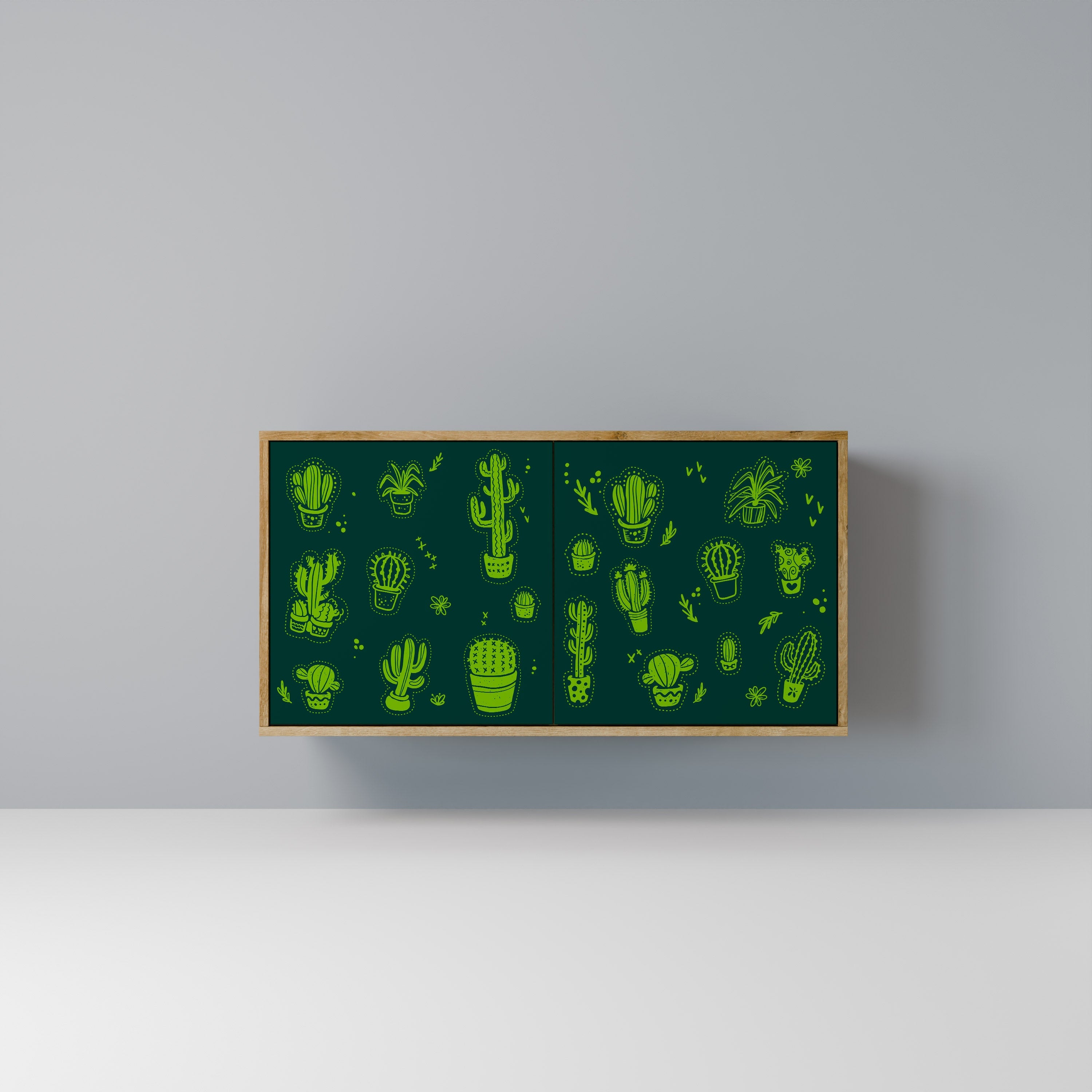 DESERT GREEN Aparador de 2 Portas em Efeito Carvalho