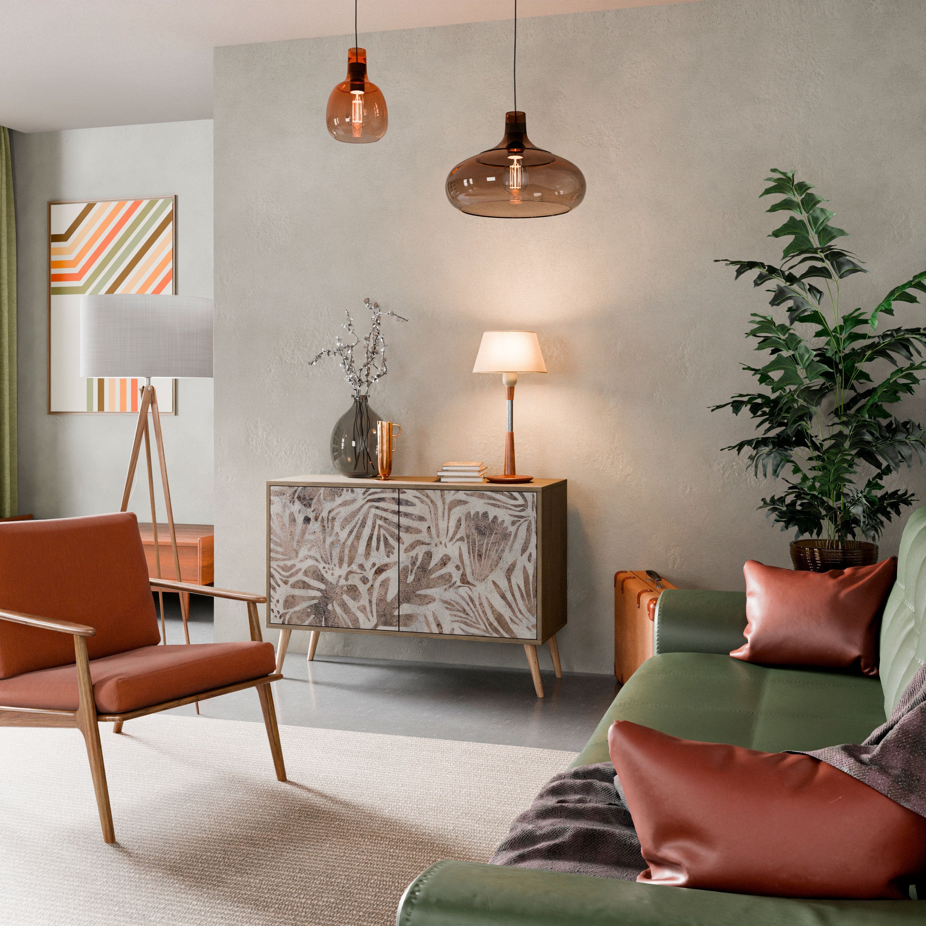 PASSING TIME Aparador de 2 Portas em Efeito Carvalho