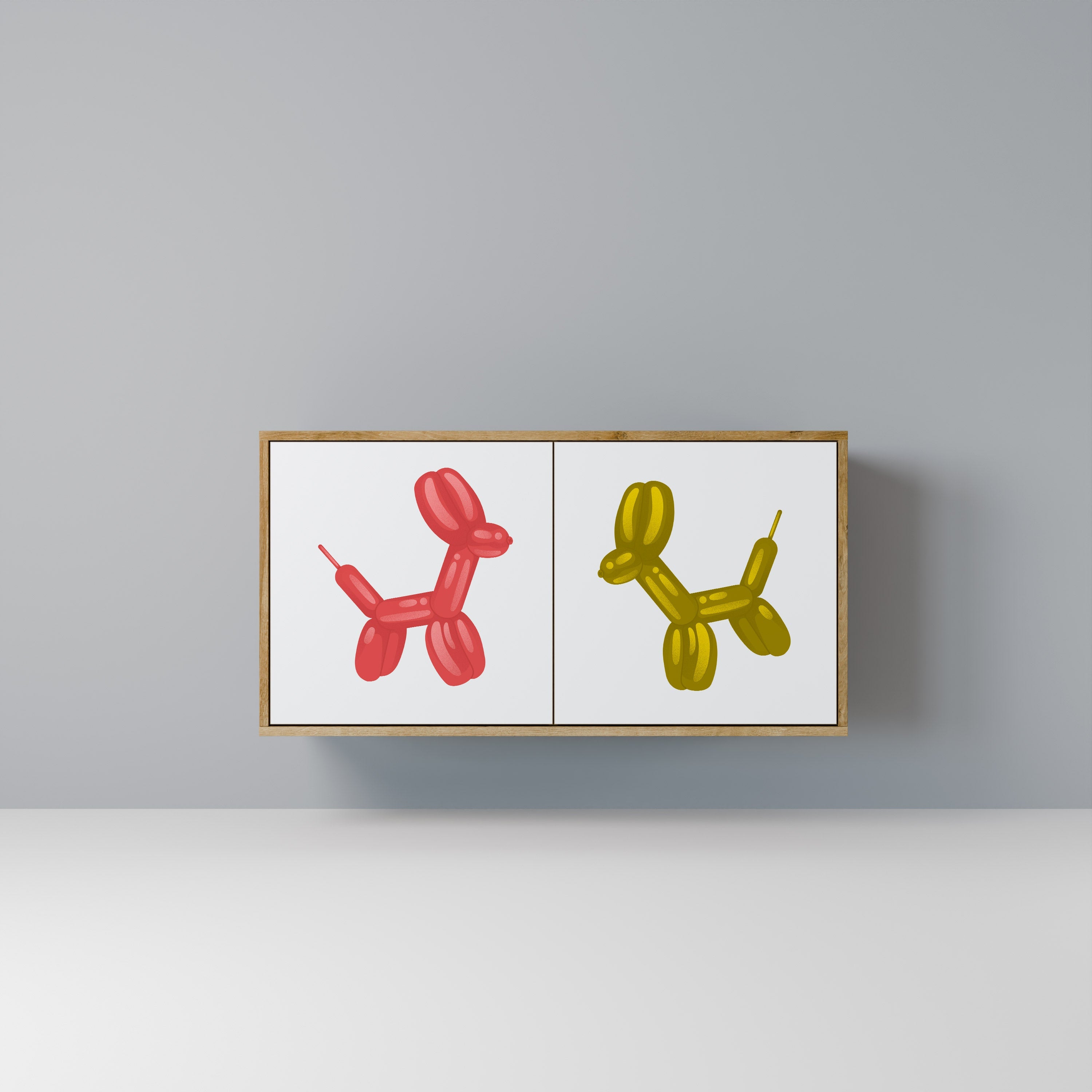 CHILDHOOD MEMORY Aparador de 2 Portas em Efeito Carvalho