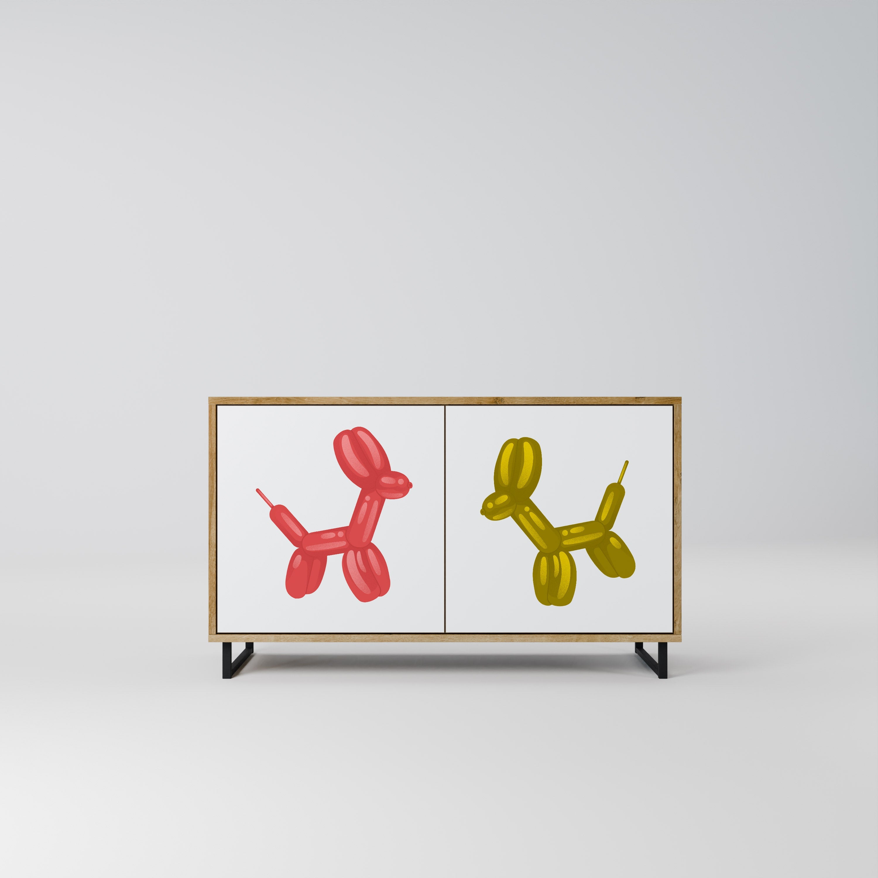 CHILDHOOD MEMORY Aparador de 2 Portas em Efeito Carvalho