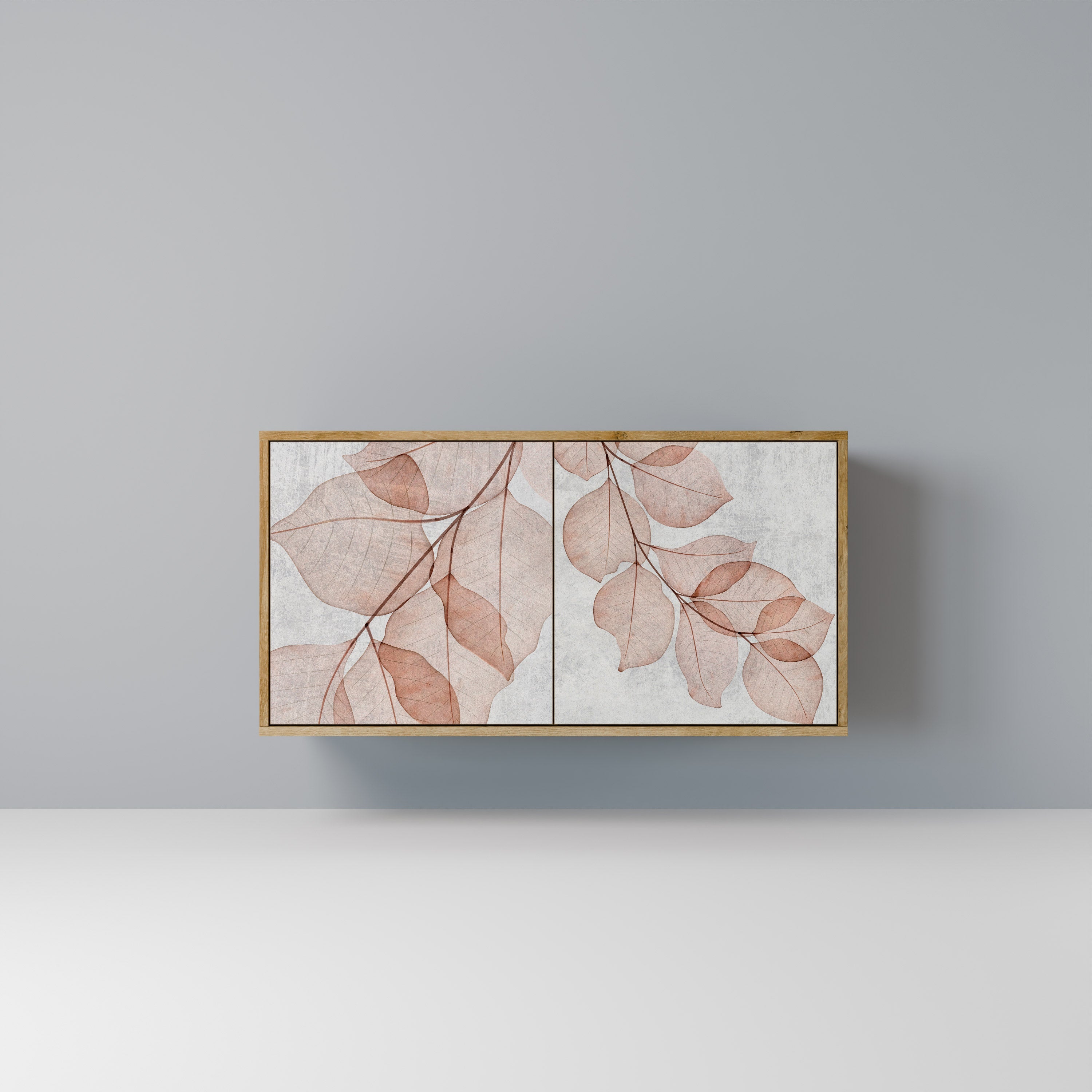 AUTUMN FRAGILITY Aparador de 2 Portas em Efeito Carvalho