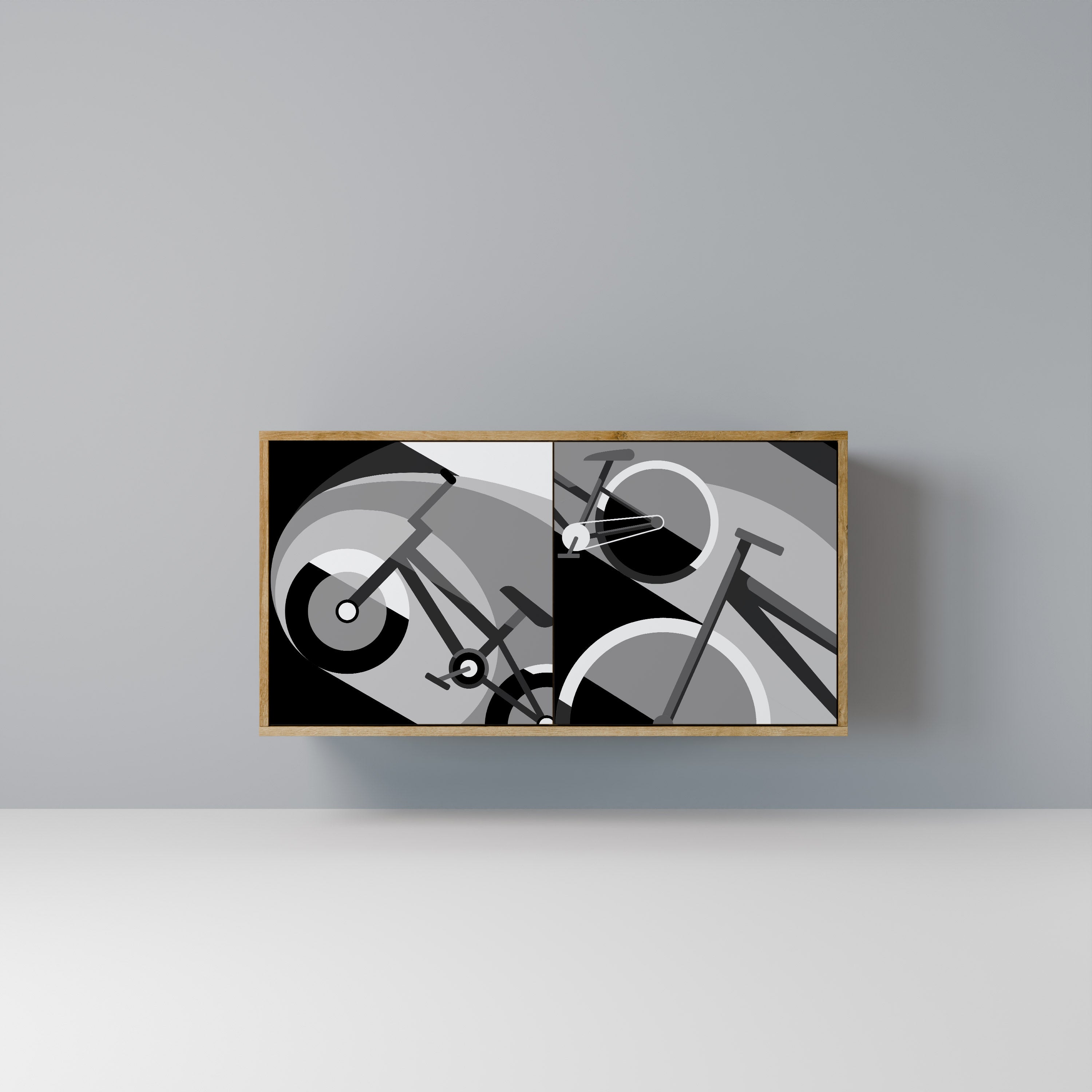 BIKE ENERGY Aparador de 2 Portas em Efeito Carvalho