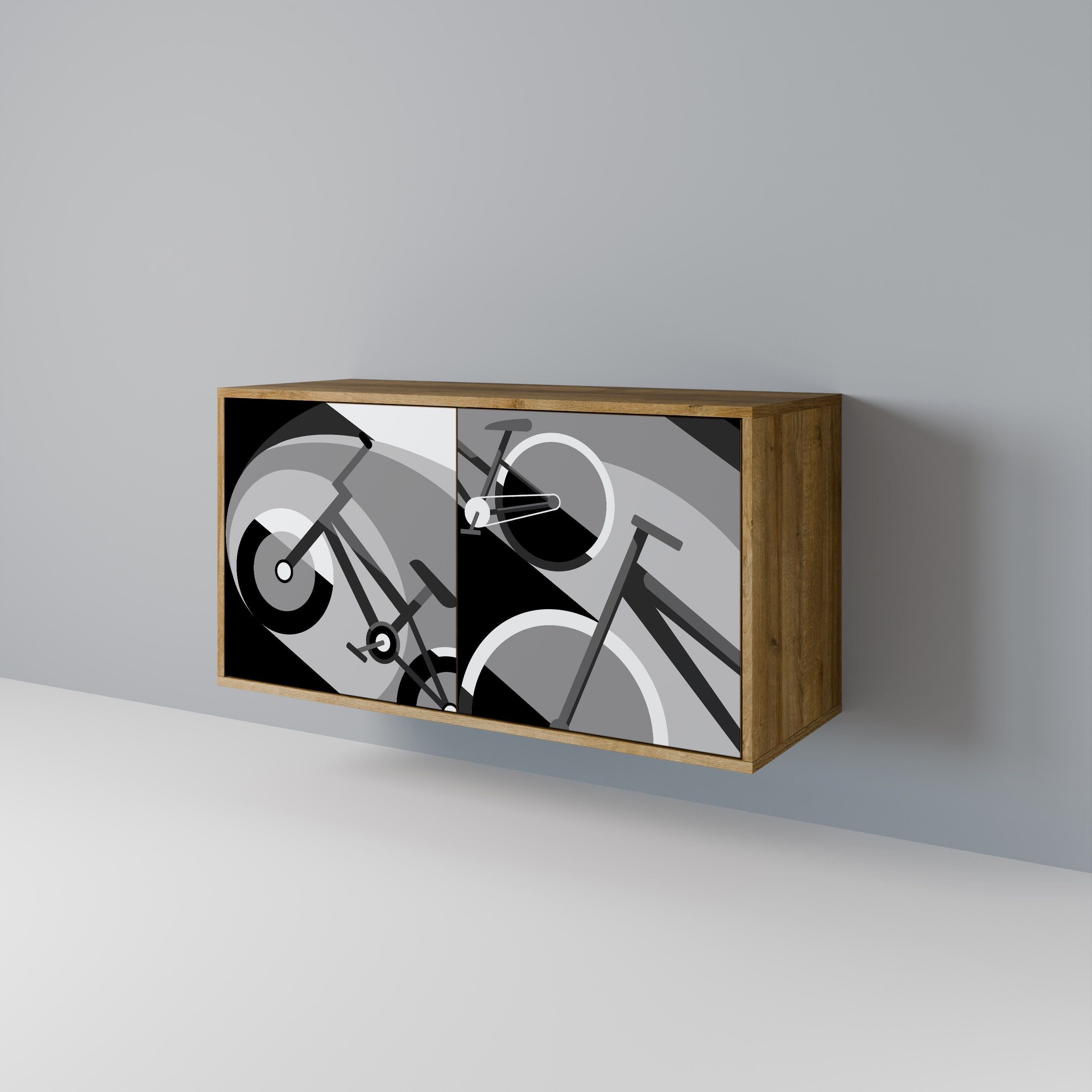 BIKE ENERGY Aparador de 2 Portas em Efeito Carvalho