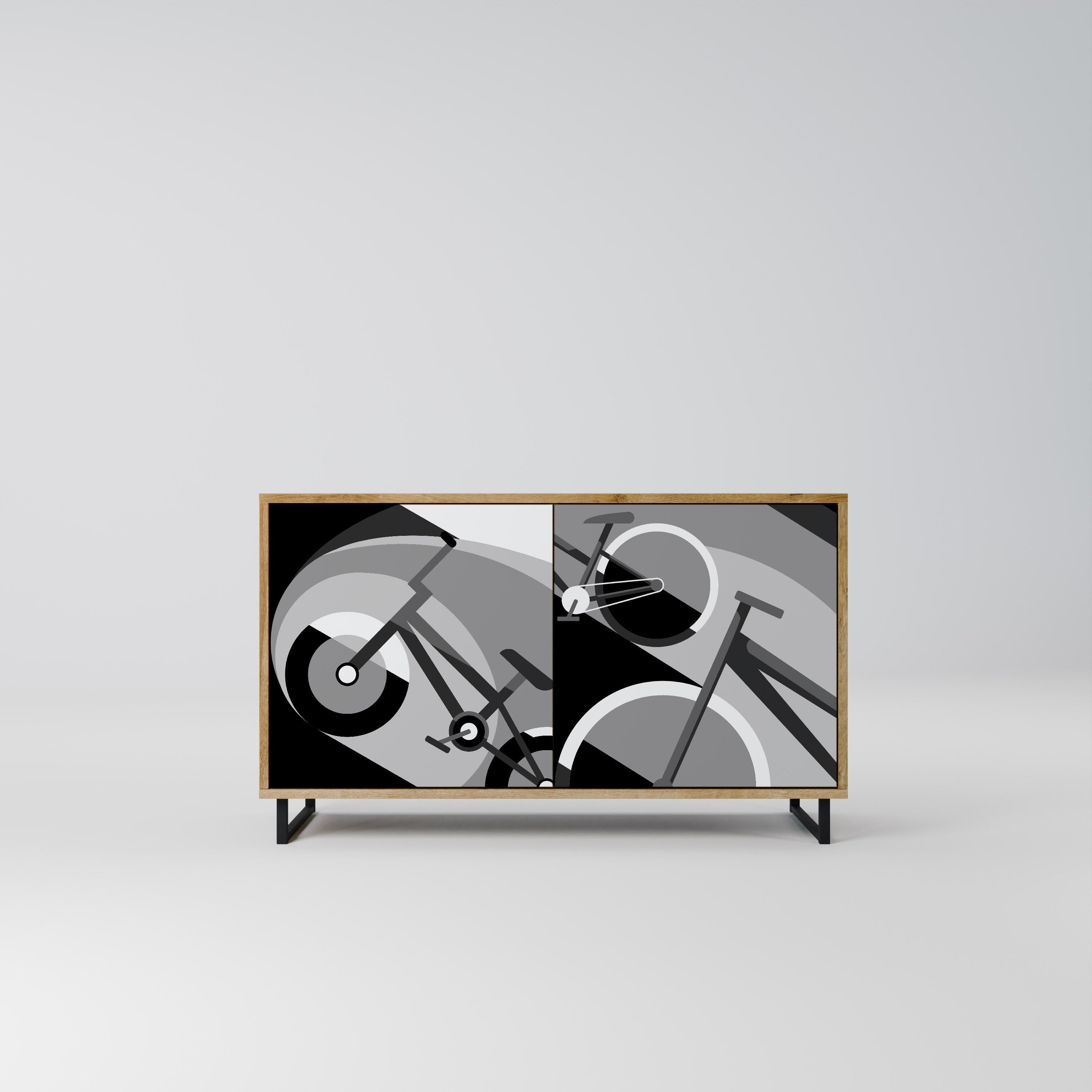 BIKE ENERGY Aparador de 2 Portas em Efeito Carvalho