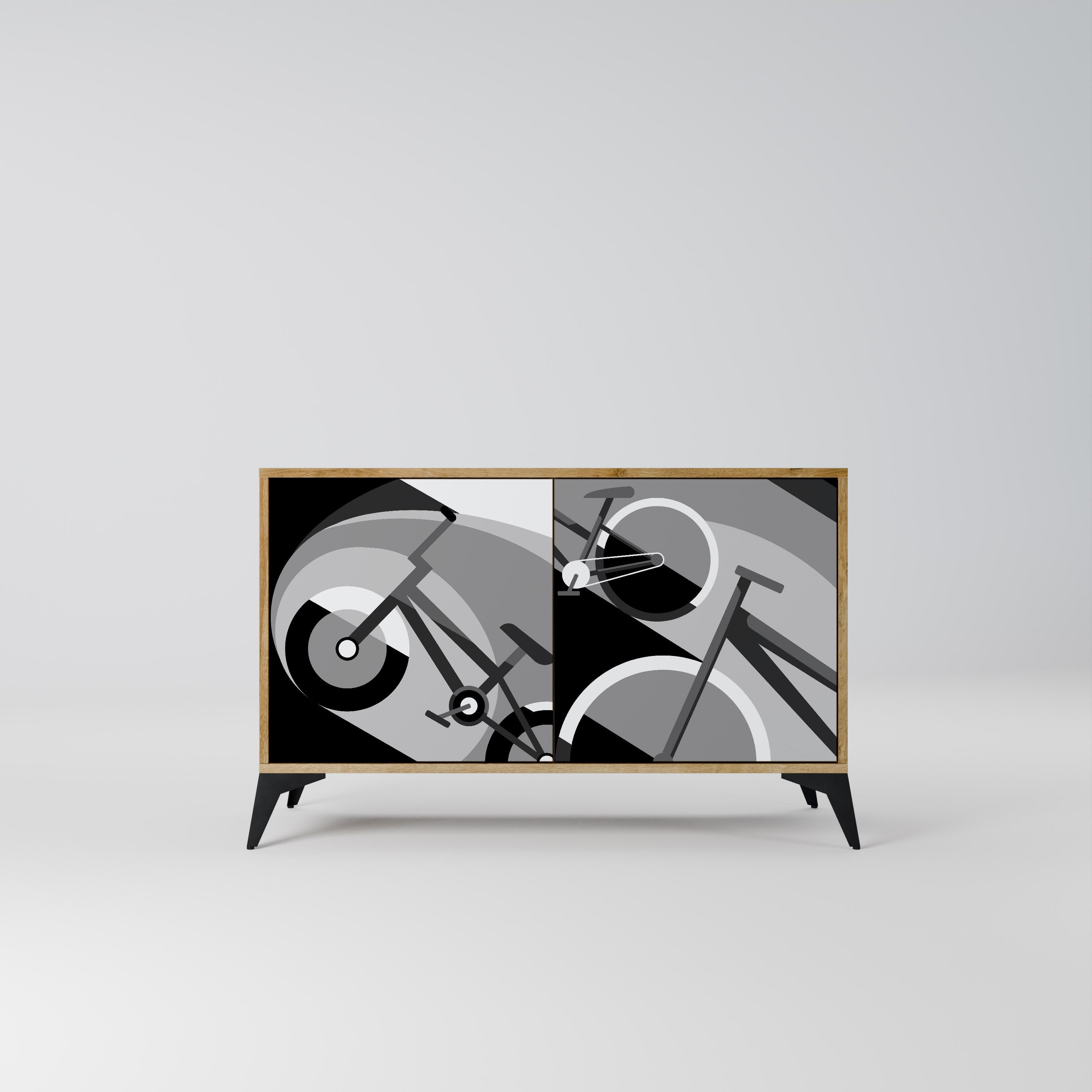 BIKE ENERGY Aparador de 2 Portas em Efeito Carvalho