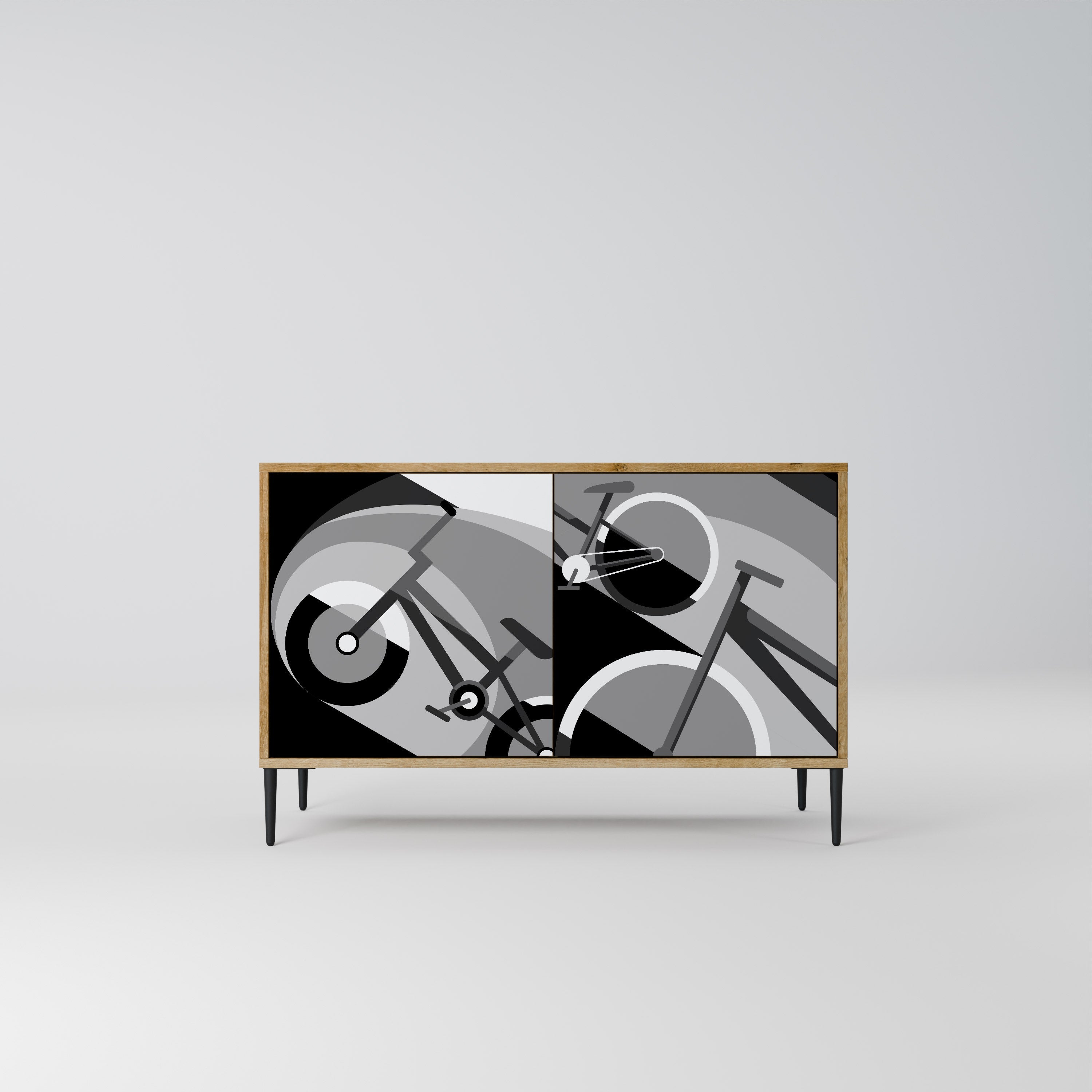 BIKE ENERGY Aparador de 2 Portas em Efeito Carvalho