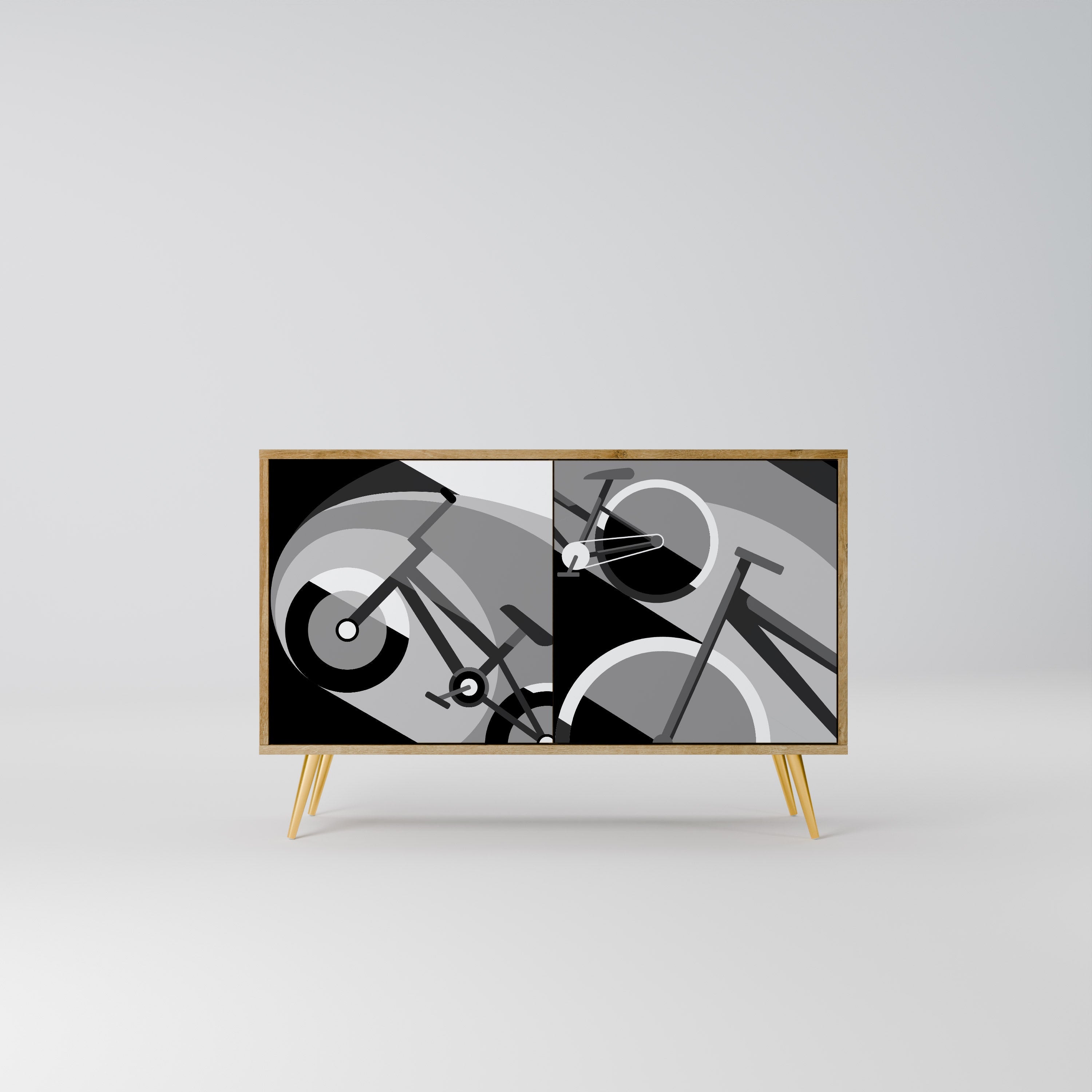 BIKE ENERGY Aparador de 2 Portas em Efeito Carvalho