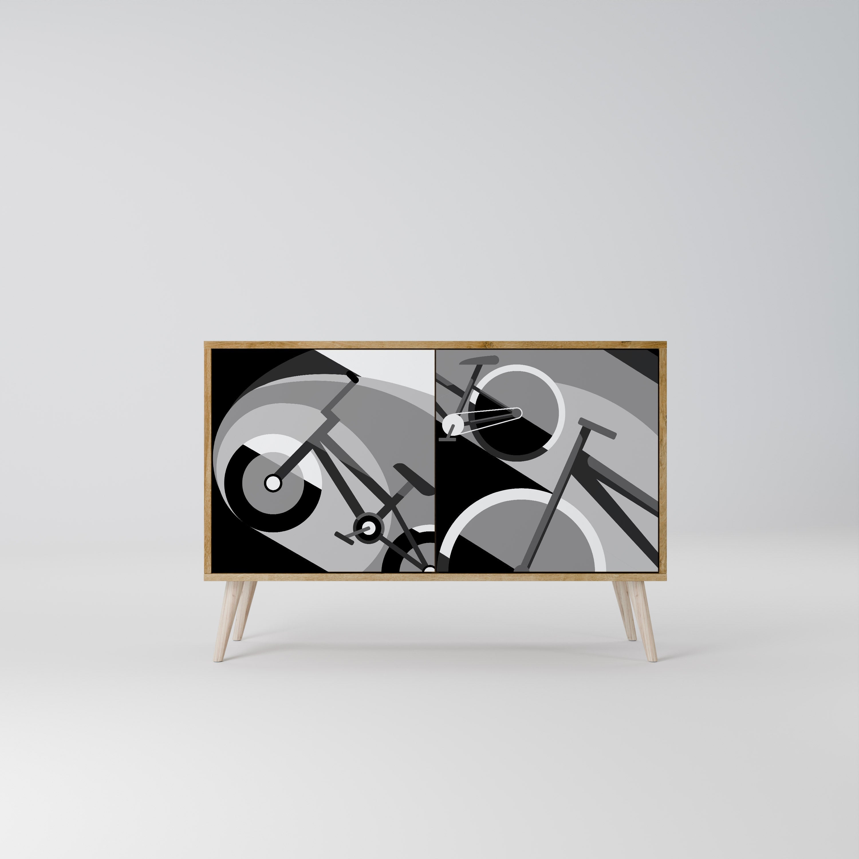 BIKE ENERGY Aparador de 2 Portas em Efeito Carvalho