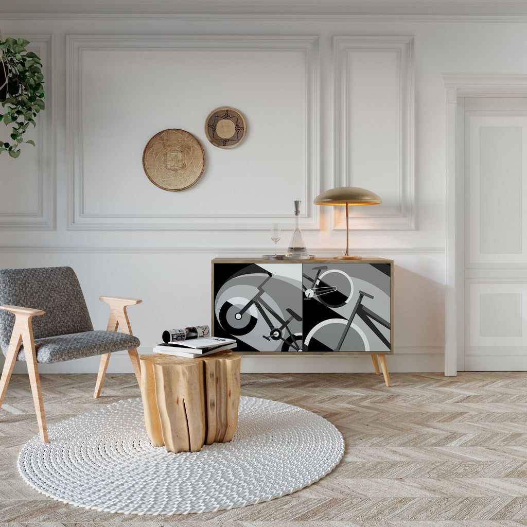 BIKE ENERGY Aparador de 2 Portas em Efeito Carvalho