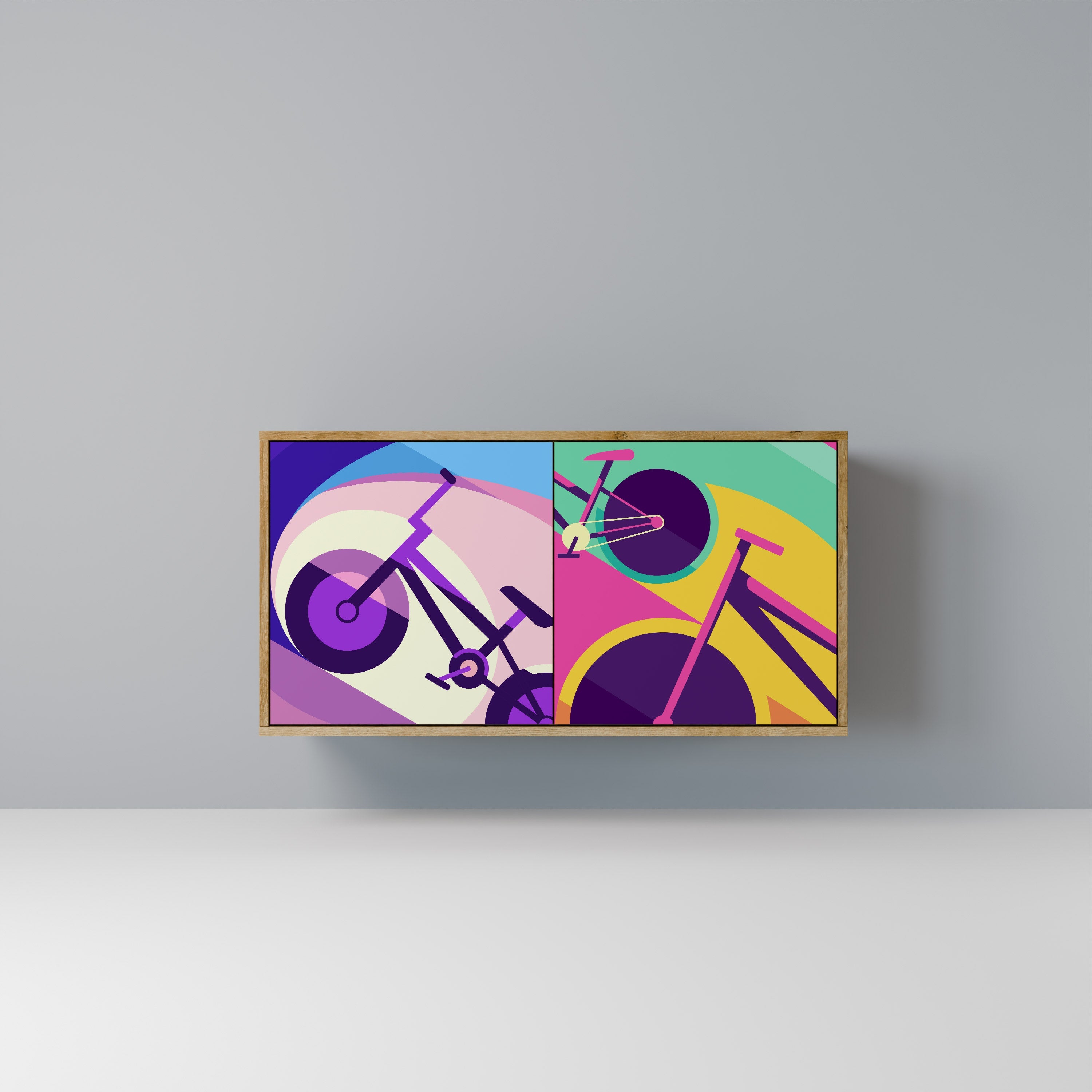 BIKE DREAMS Aparador de 2 Portas em Efeito Carvalho