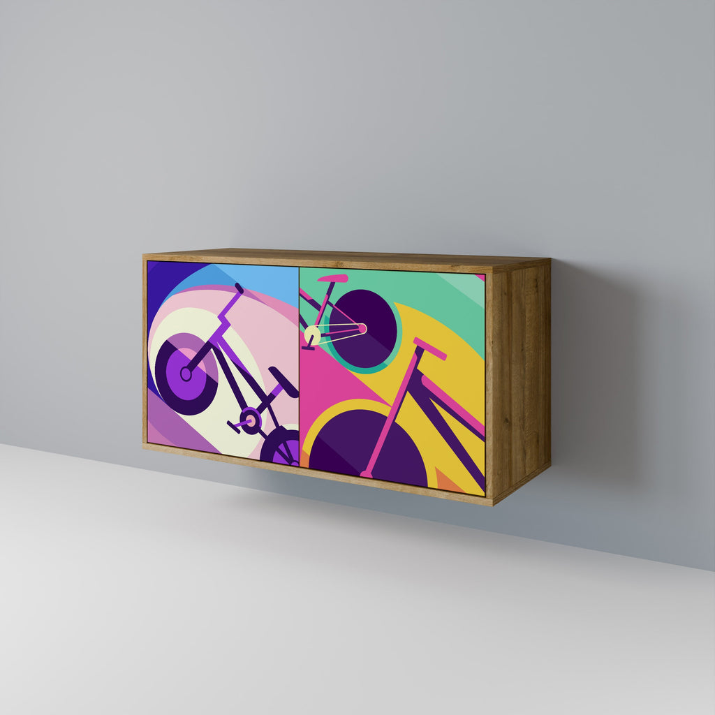 BIKE DREAMS Aparador de 2 Portas em Efeito Carvalho