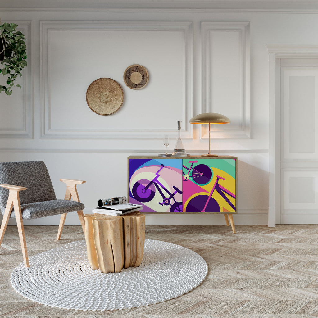 BIKE DREAMS Aparador de 2 Portas em Efeito Carvalho